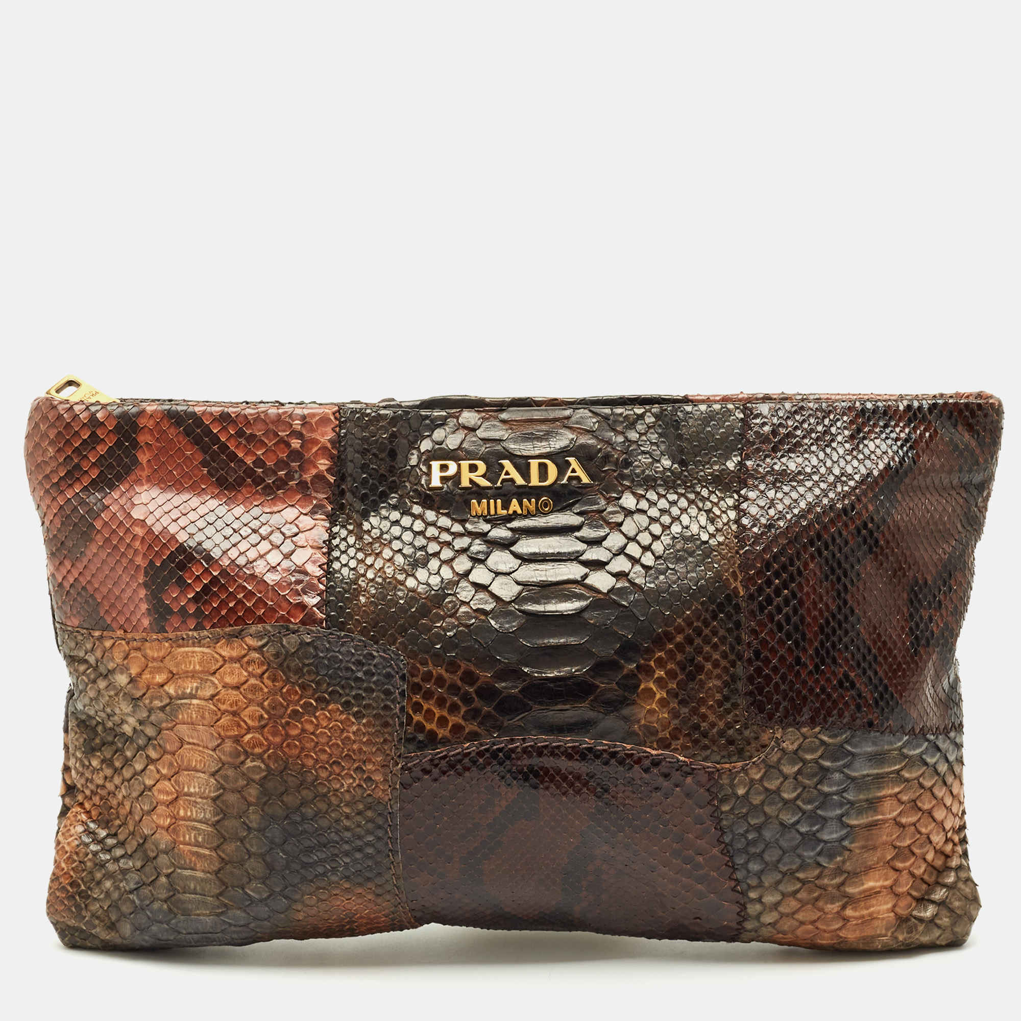 

Prada Multicolor Python Patch 7 Zip Pouch