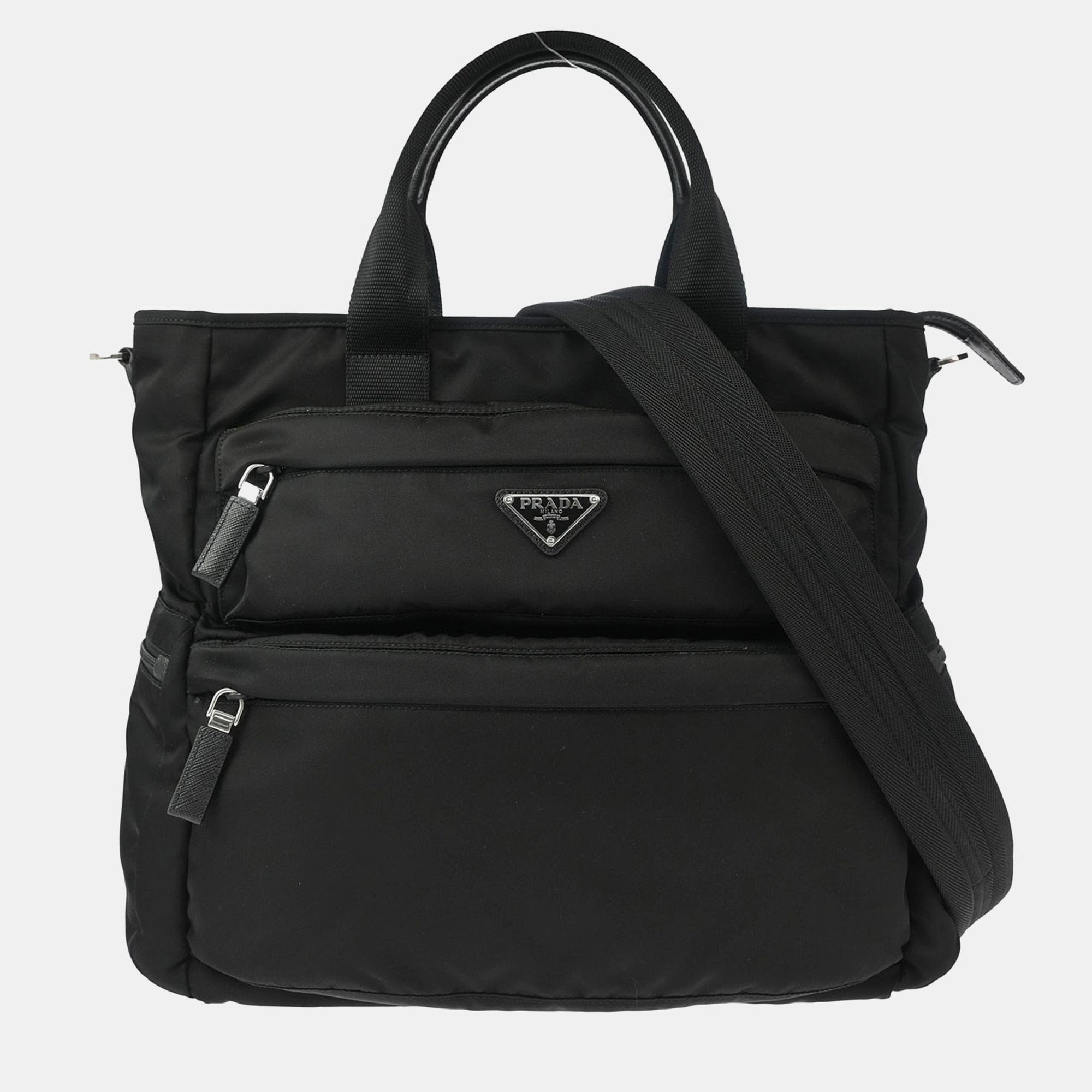 

Prada Black Nylon 2way Tote Handbag