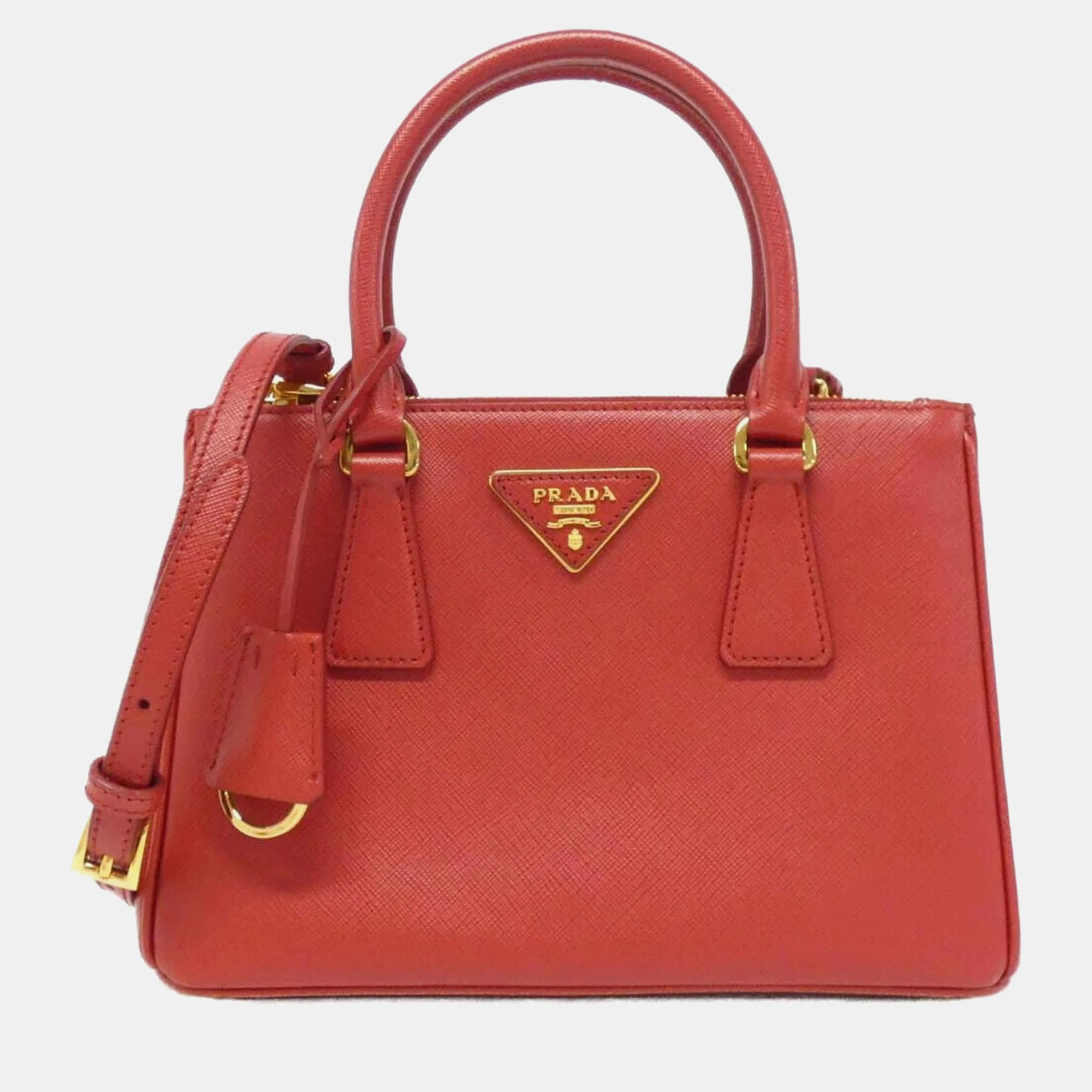 

Prada Lux Red Saffiano Leather Handbag
