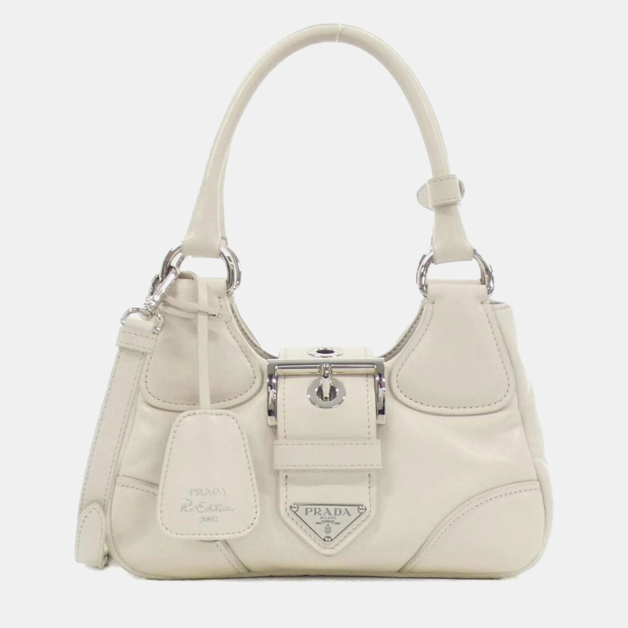 

Prada Moon Nappa Leather Handbag, White