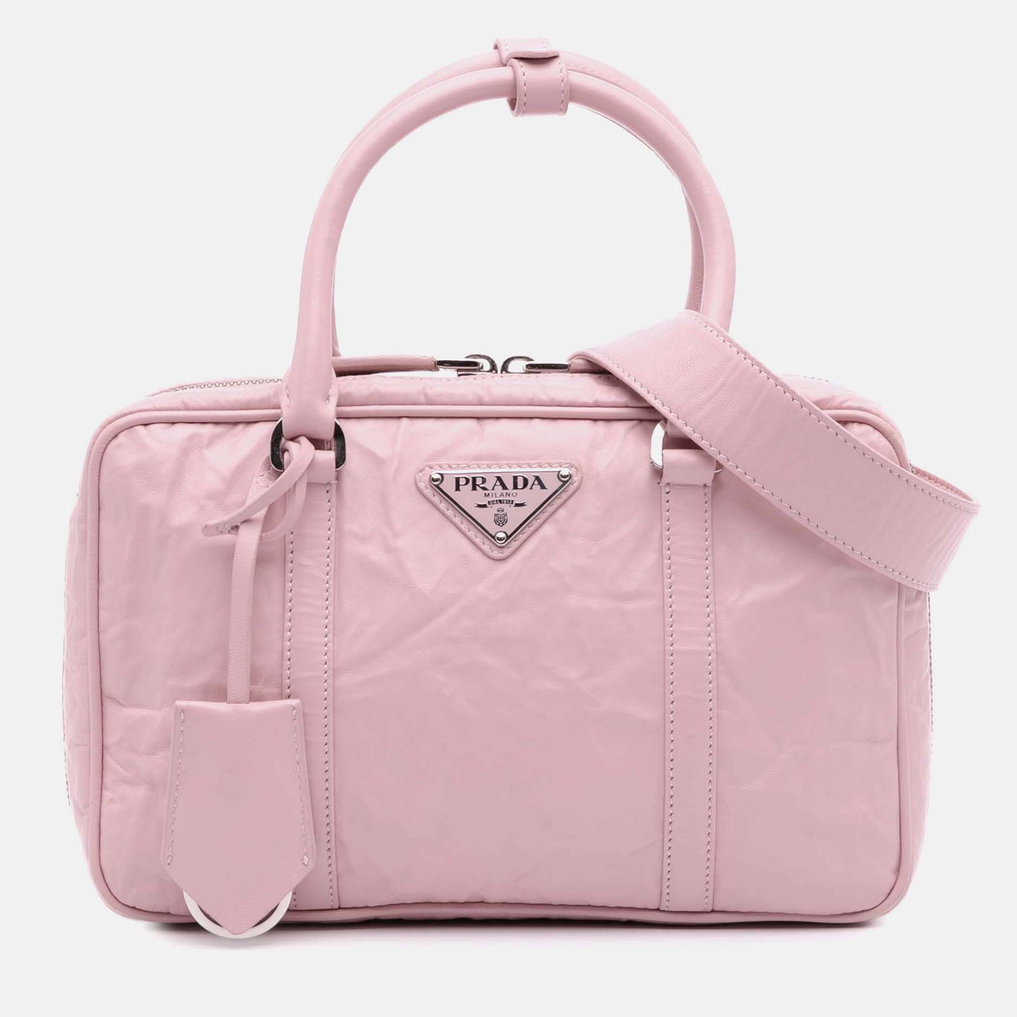 

Prada Pink Medium Nappa Antique Re-Edition 2001 Satchel