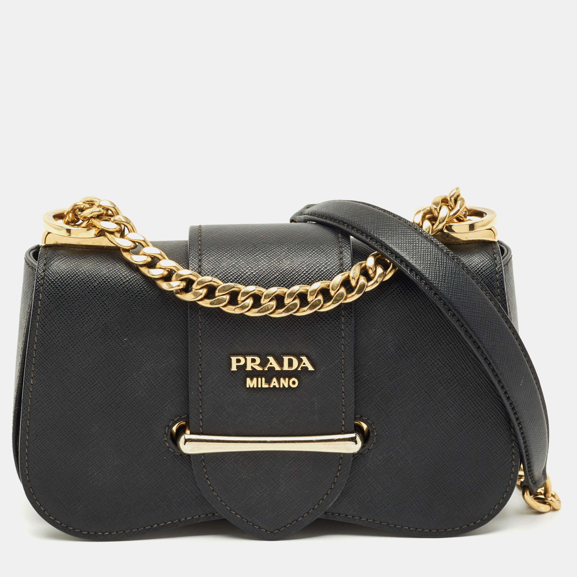 

Prada Black Saffiano Lux Leather Sidonie Shoulder Bag