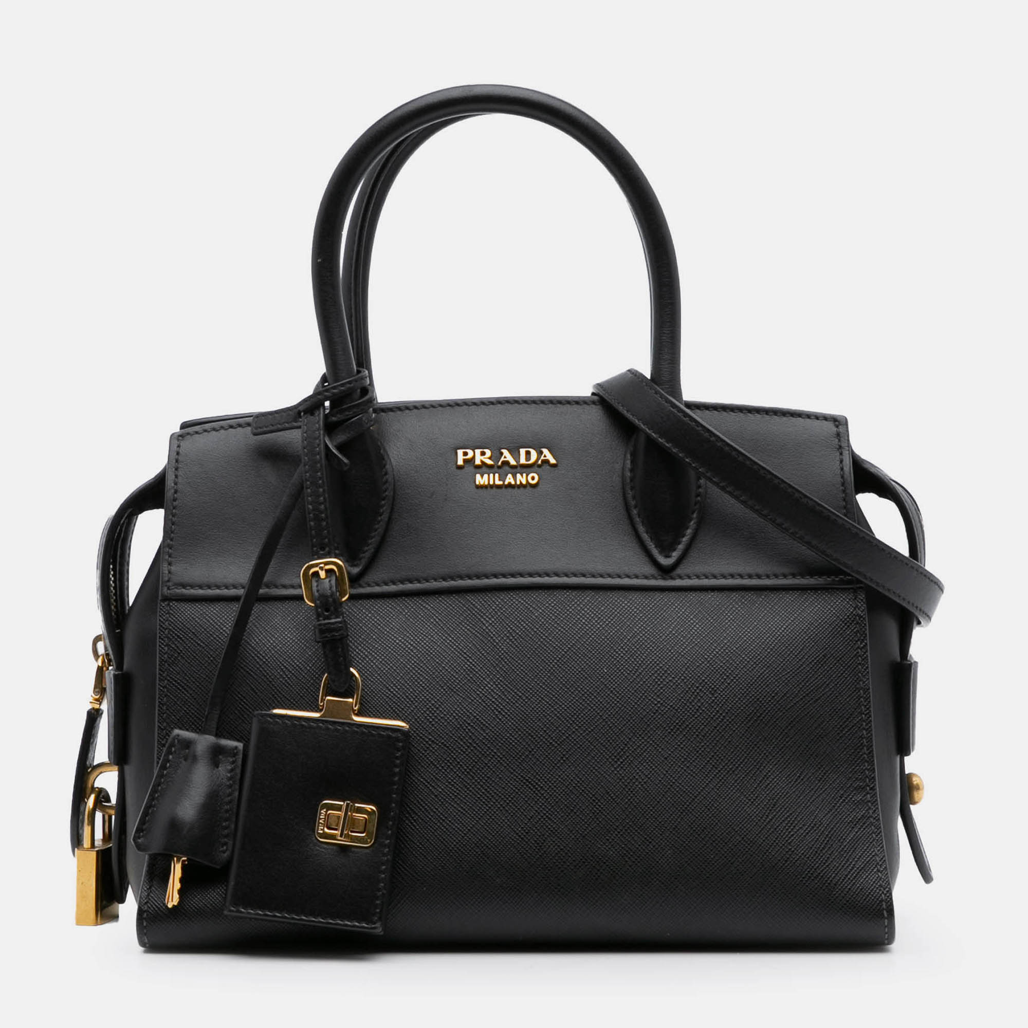 

Prada Black Small Saffiano and City Calf Esplanade Satchel