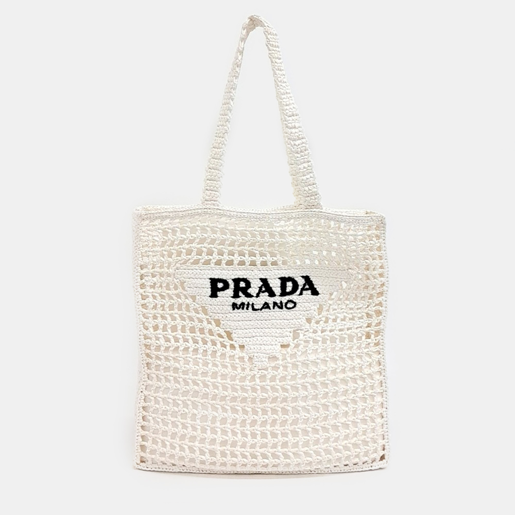 

Prada White Raffia Shoulder Bag