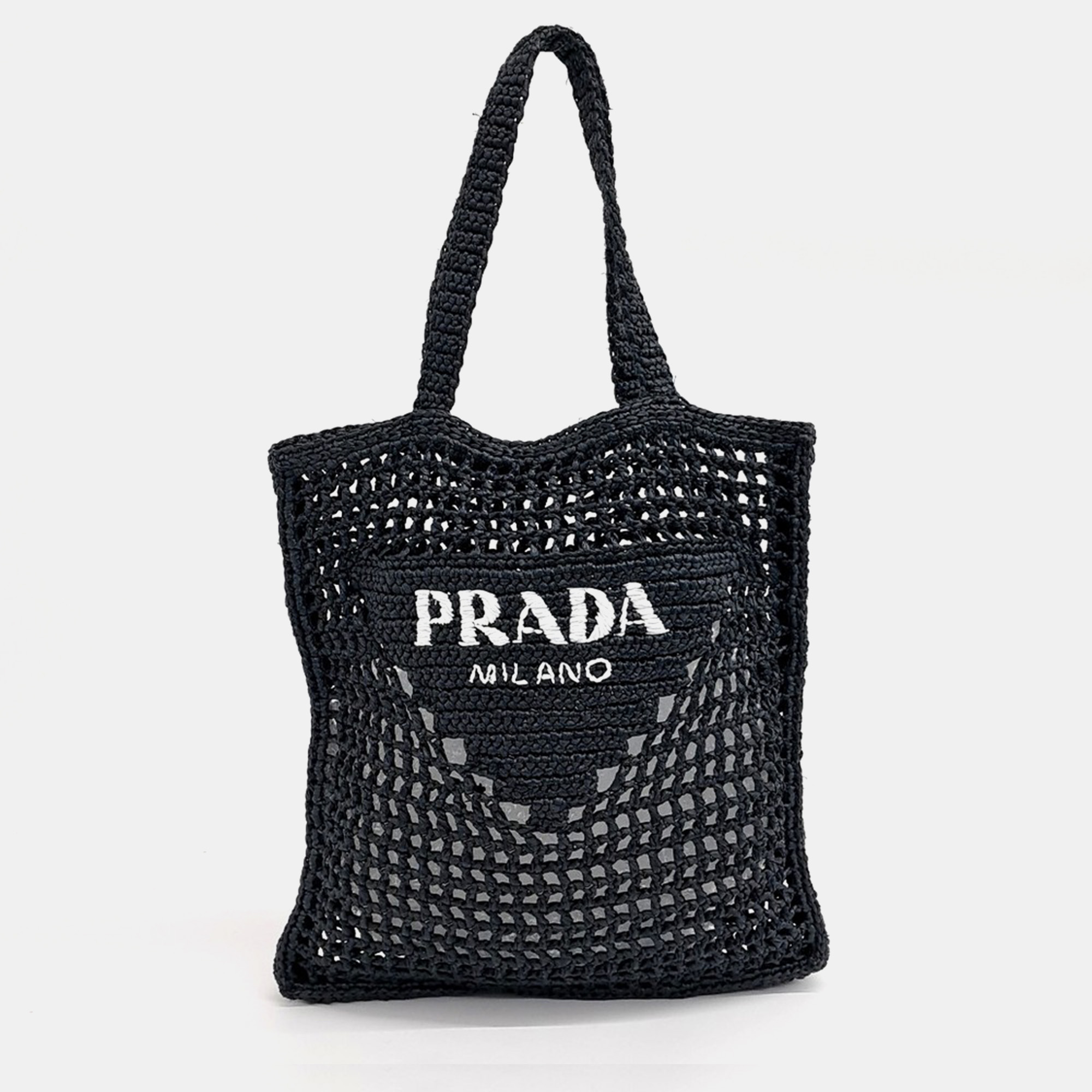

Prada Black Raffia Shoulder Bag