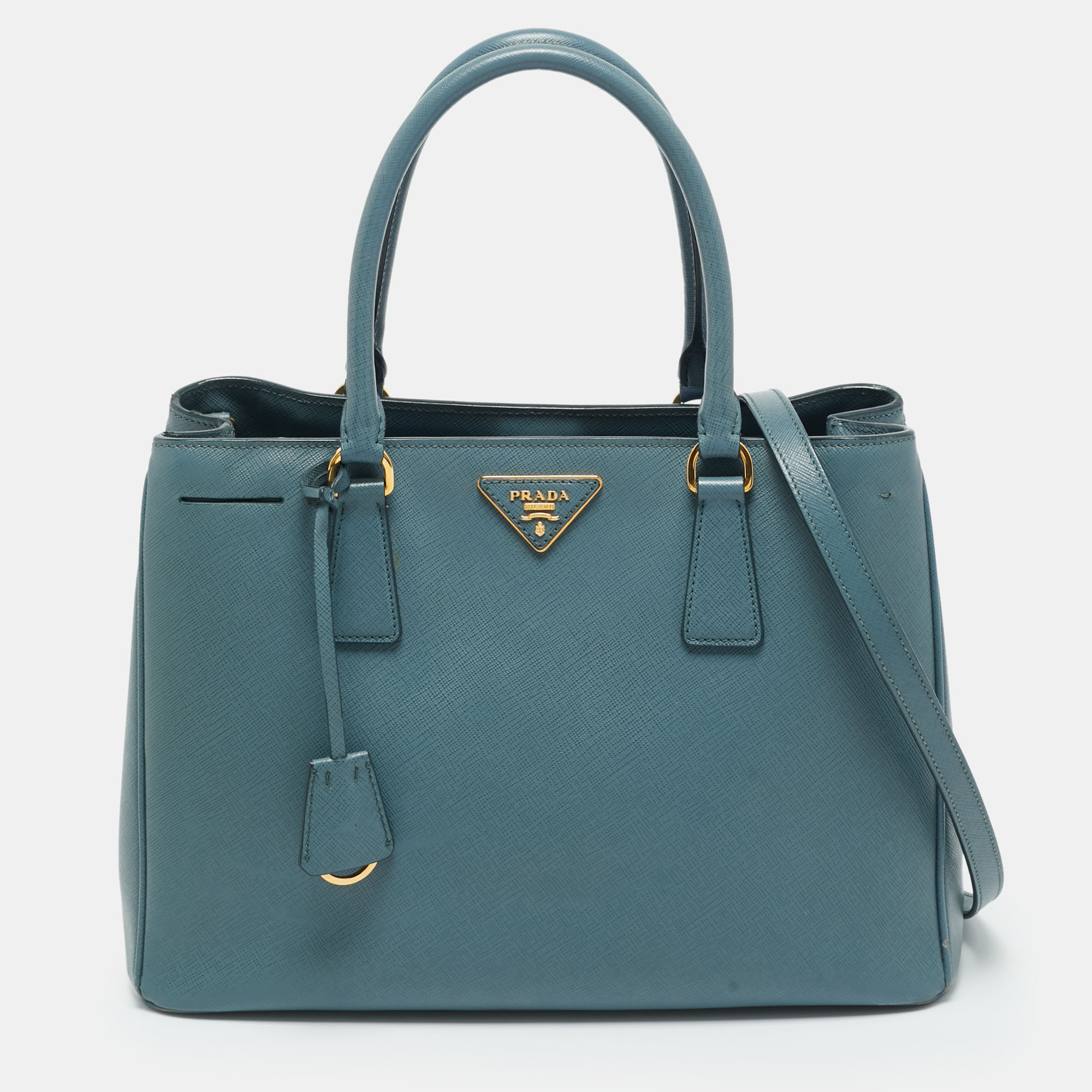 

Prada Navy Blue Saffiano Leather  Open Tote