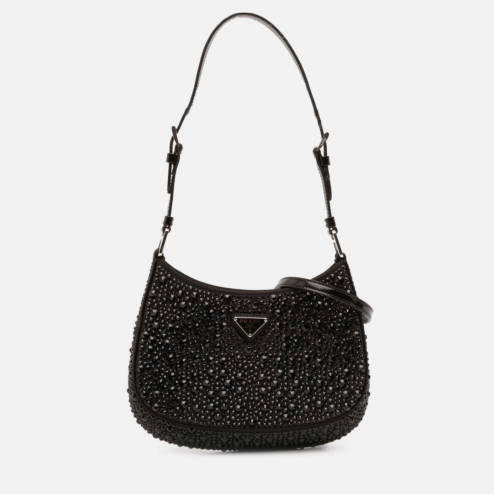 

Prada Black Crystal Embellished Satin Cleo Shoulder Bag