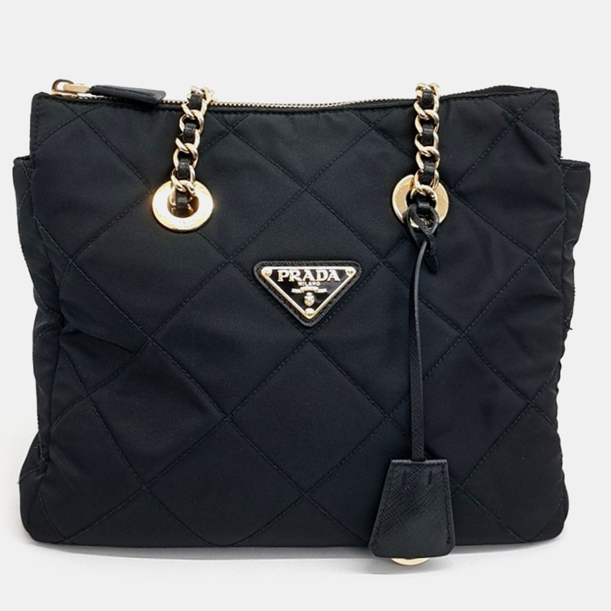 

Prada Black Nylon Re-Edition 1995 Re-Nylon Quilted Chain Shoulder Bag