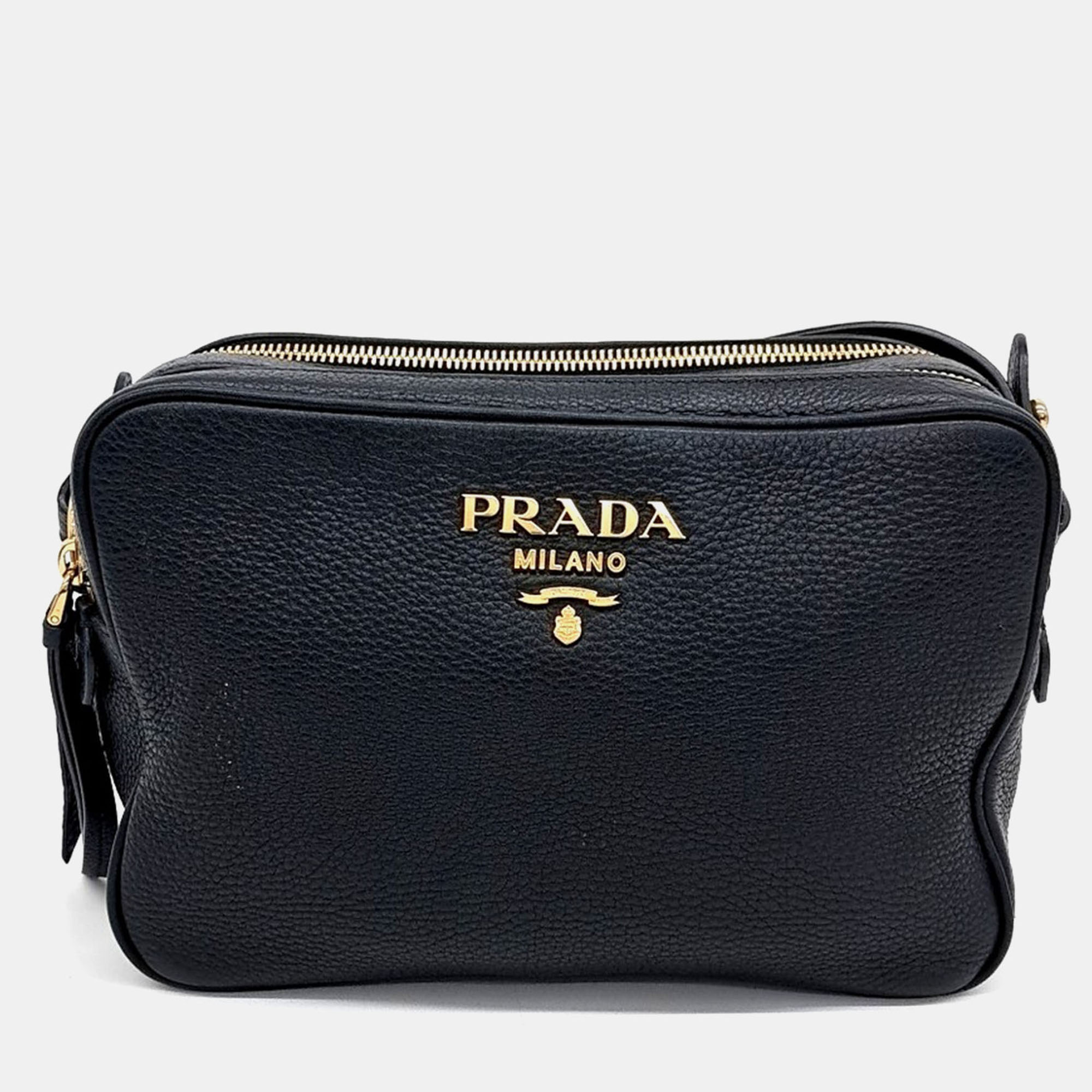 

Prada Black Leather Vitello Phoenix Crossbody Bag