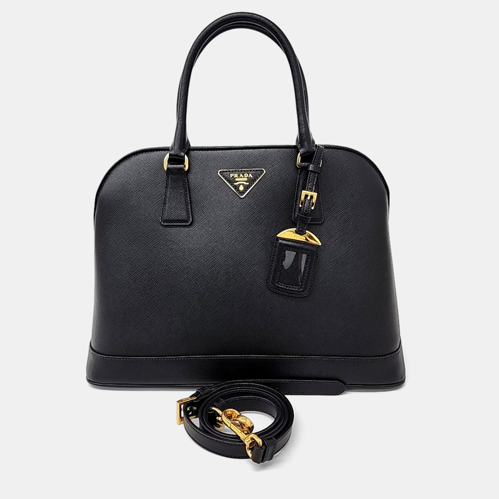 

Prada Black Saffiano Leather Luxe Tote and Shoulder Bag