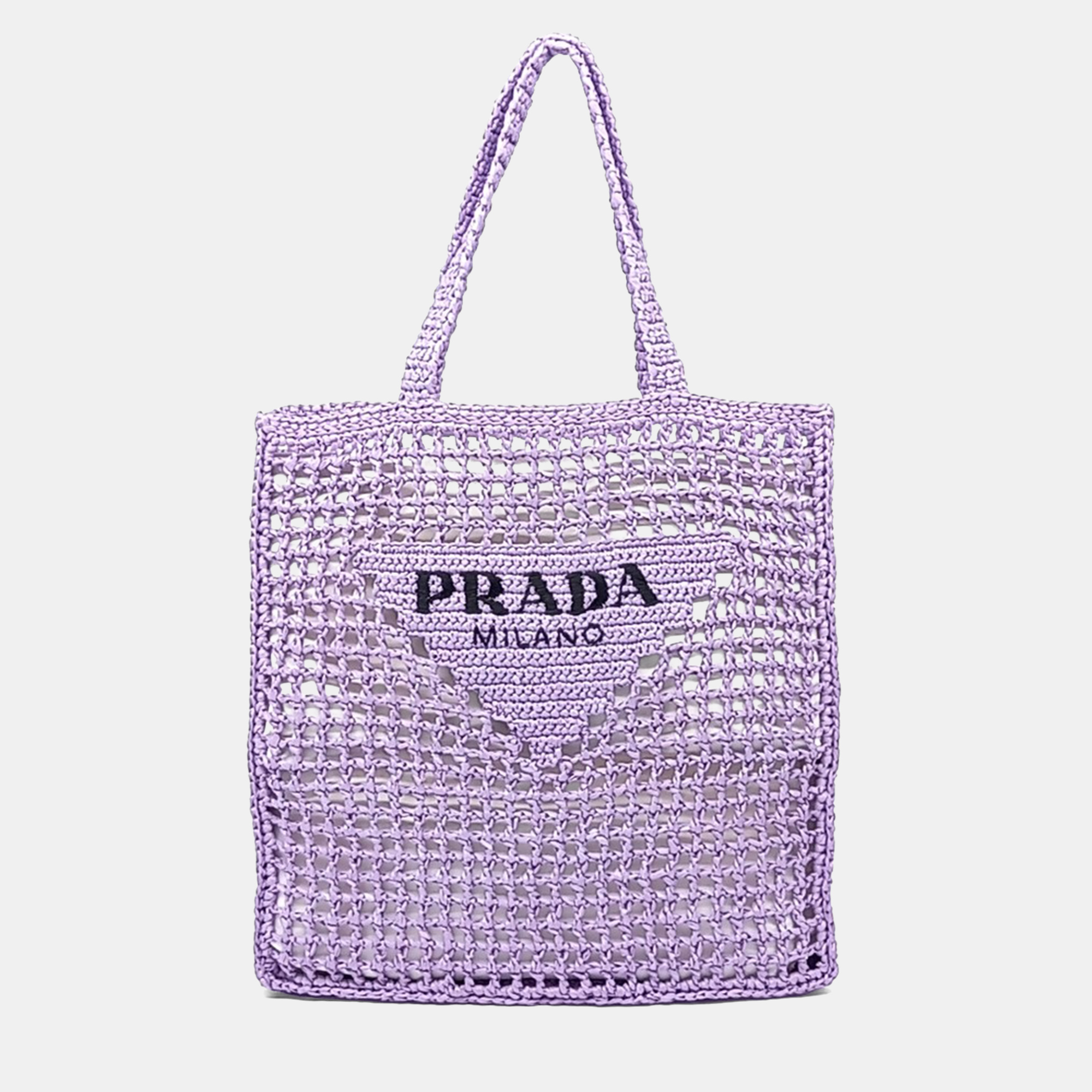 

Prada Purple Raffia Shoulder Bag