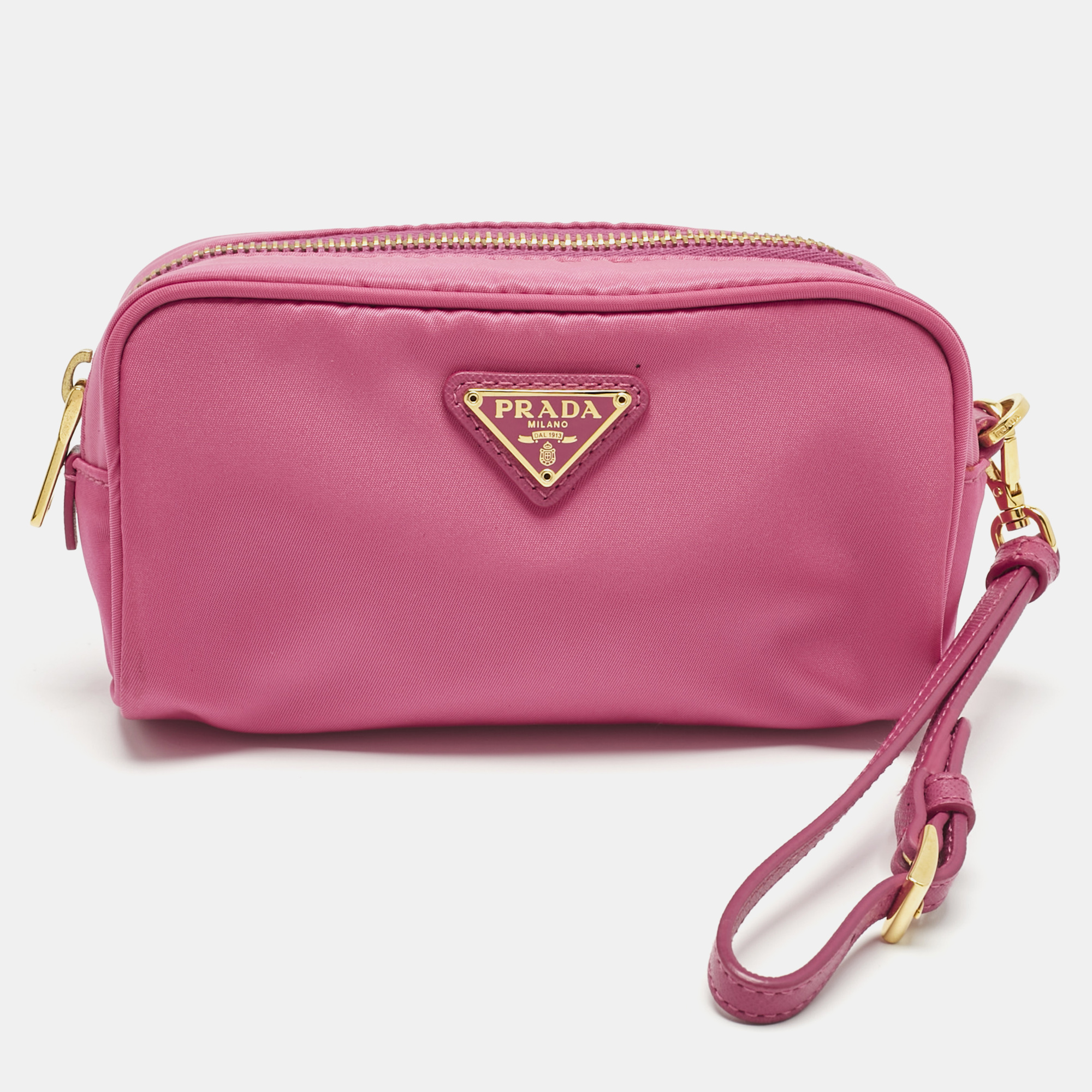 

Prada Pink Re-Nylon Small Wristlet Pouch