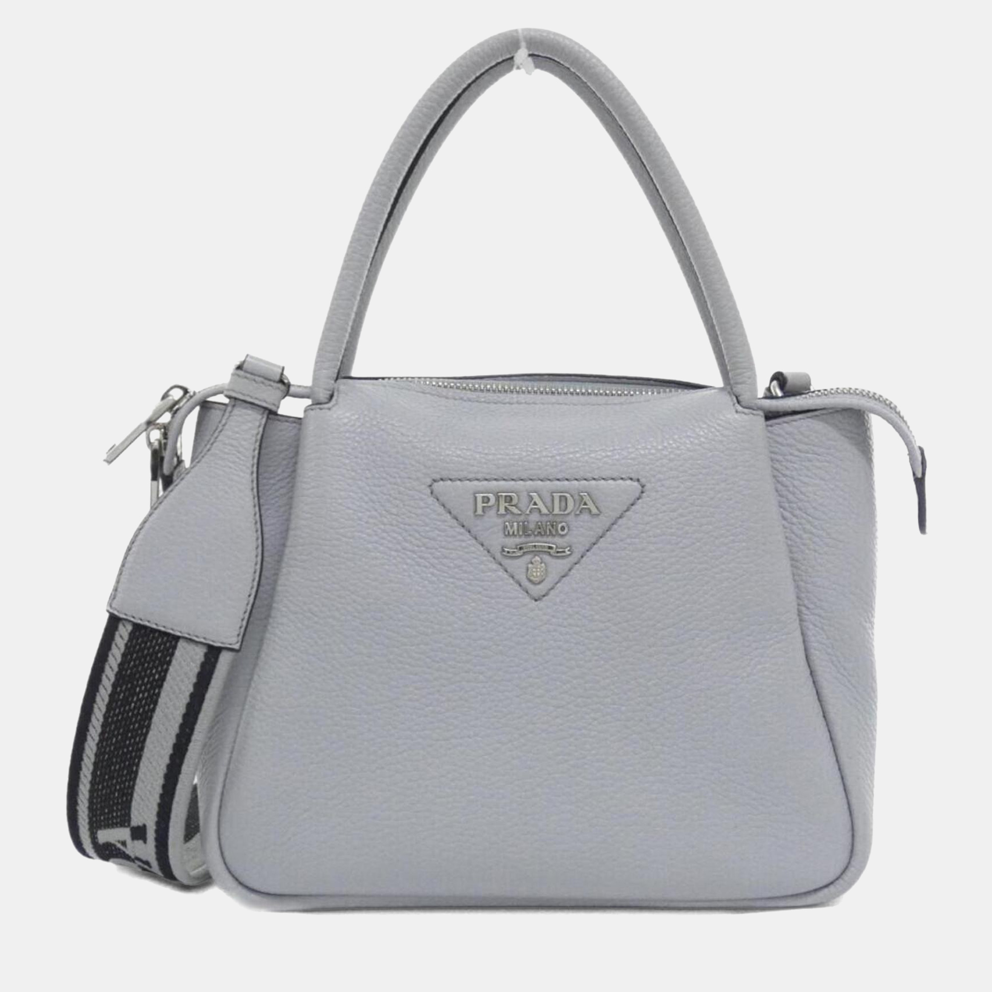 

Prada Grey Leather Handbag