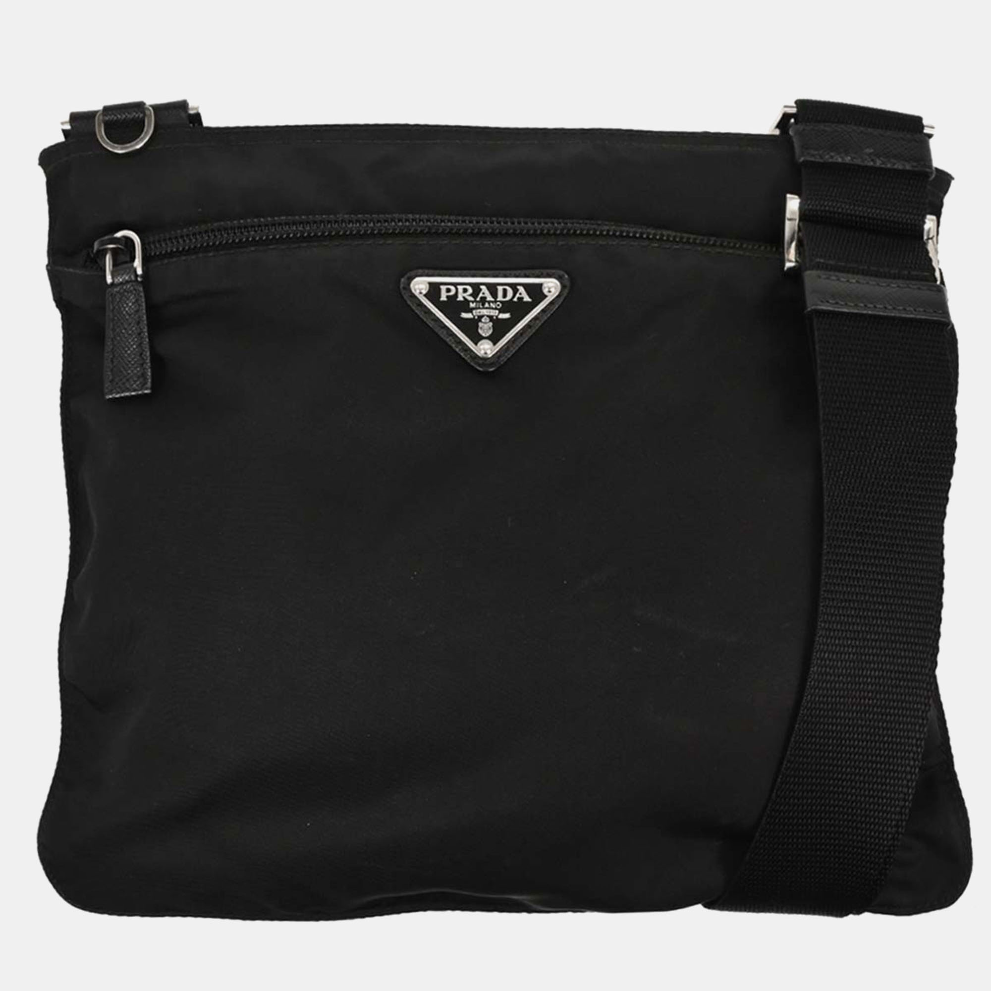 Pre-owned Prada Black Nylon Shoulder Bag