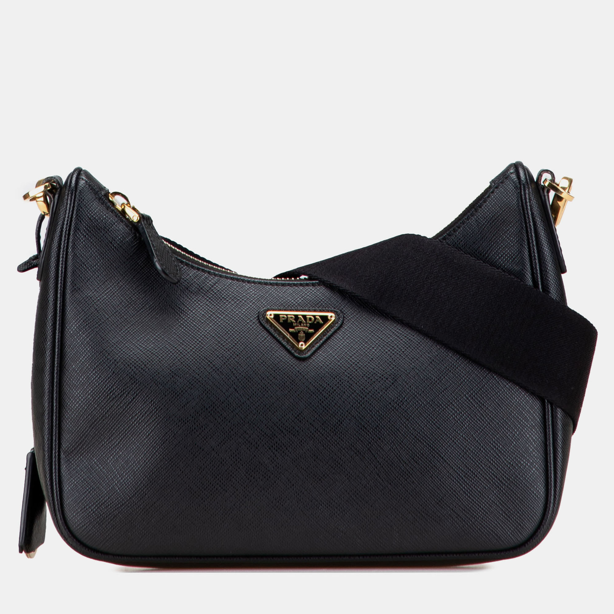 Pre-owned Prada Black Saffiano Re-edition 2005 Satchel