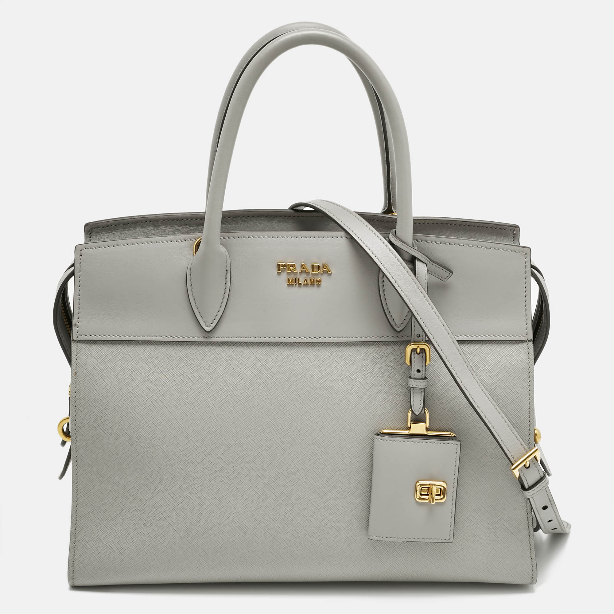 

Prada Grey Saffiano and City Leather Paradigme Tote
