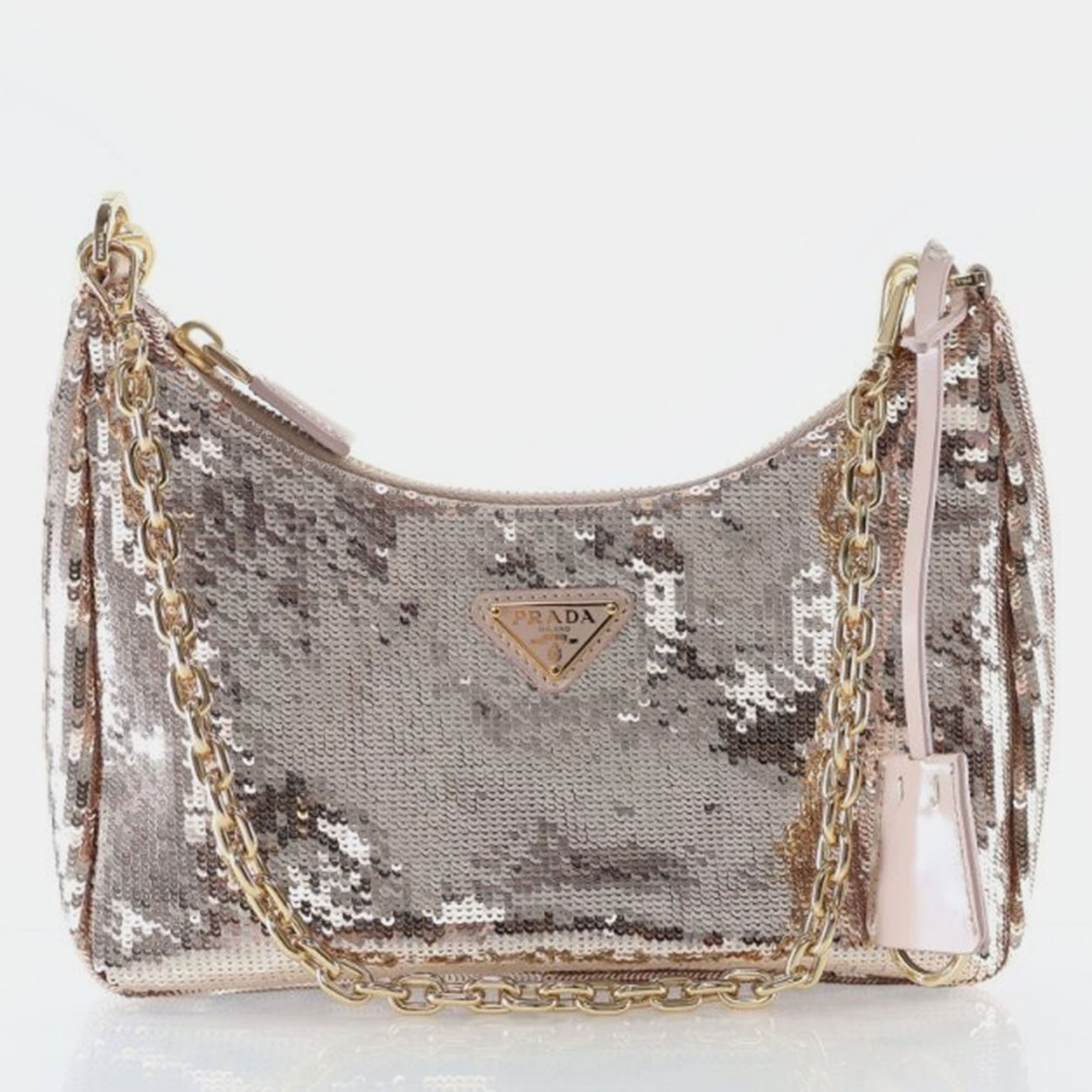 

Prada Sequins Re-edition 2000 Handbag, Gold