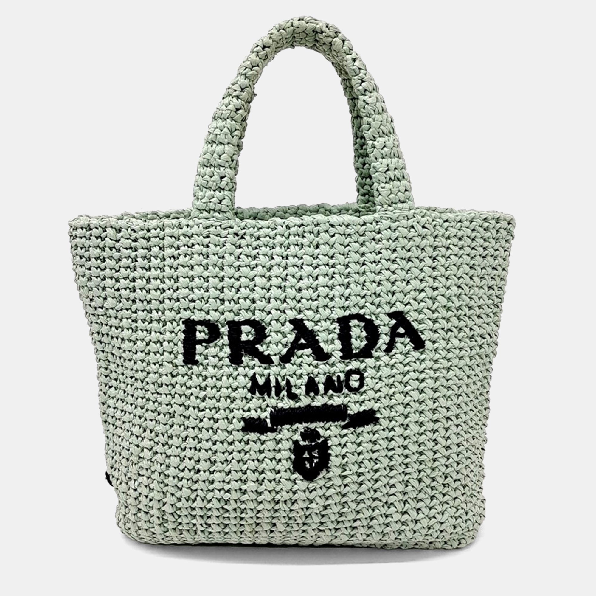 

Prada Green Raffia Tote