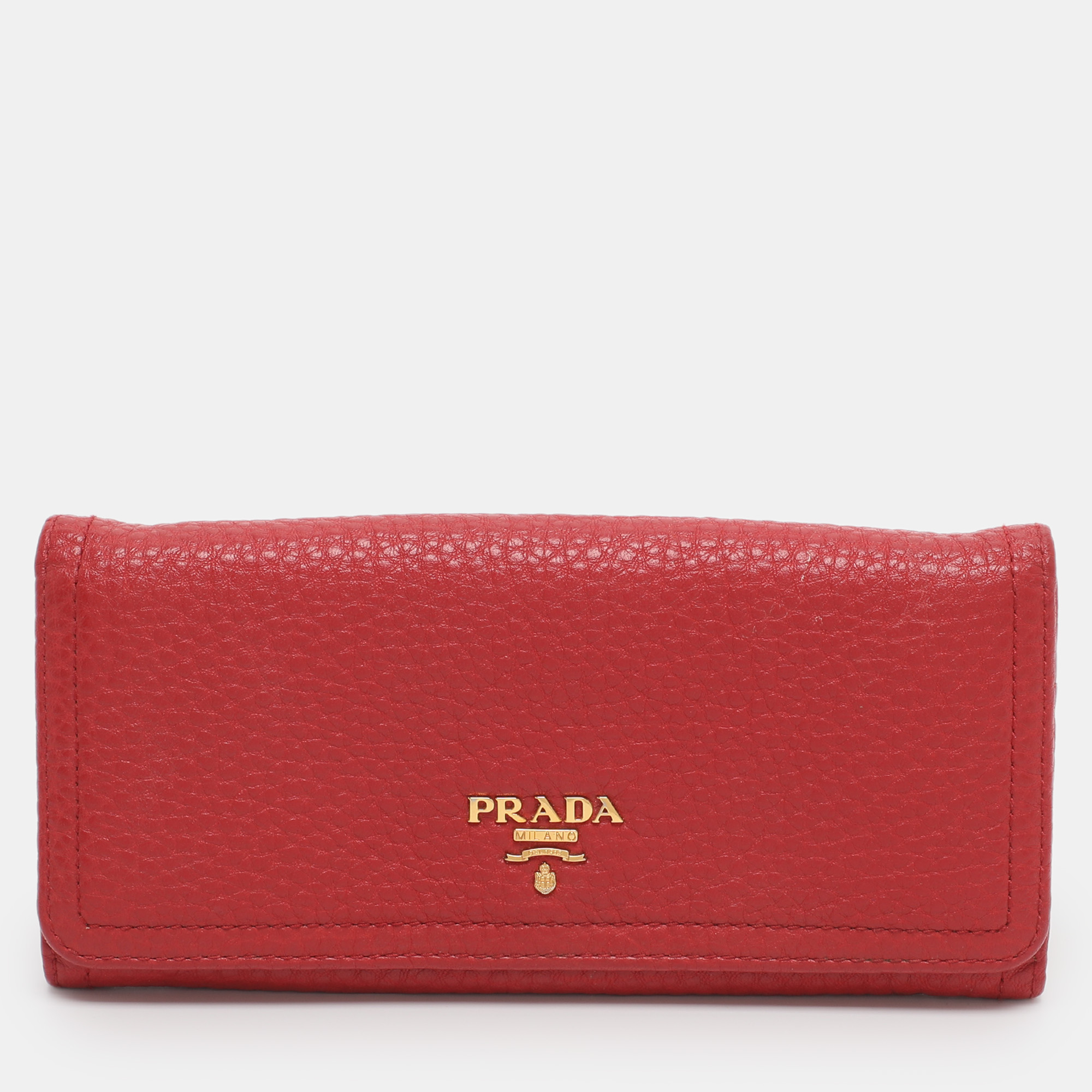

Prada Red Leather Continental Wallet