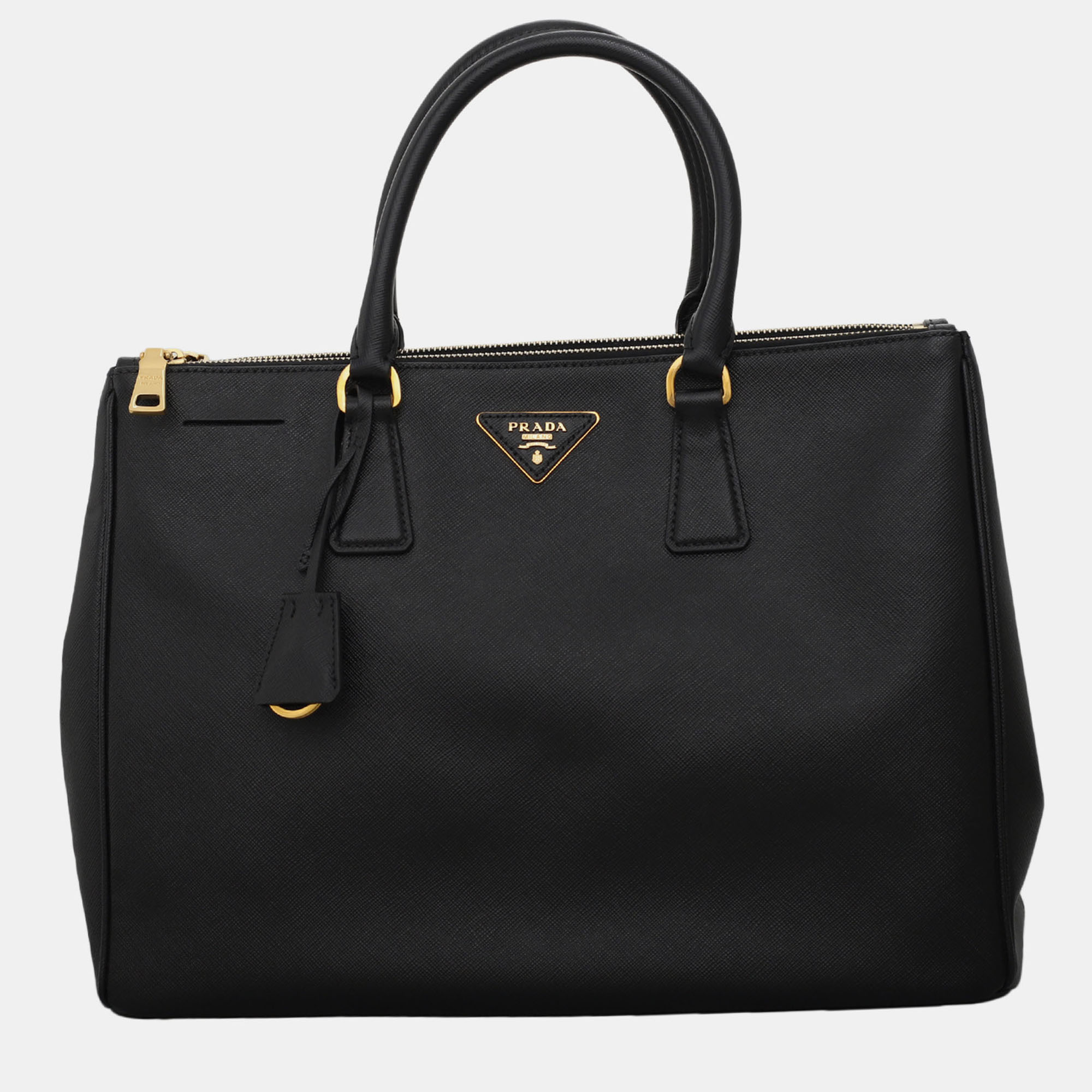 

Prada Saffiano Lux Double Zip Tote Bag, Black