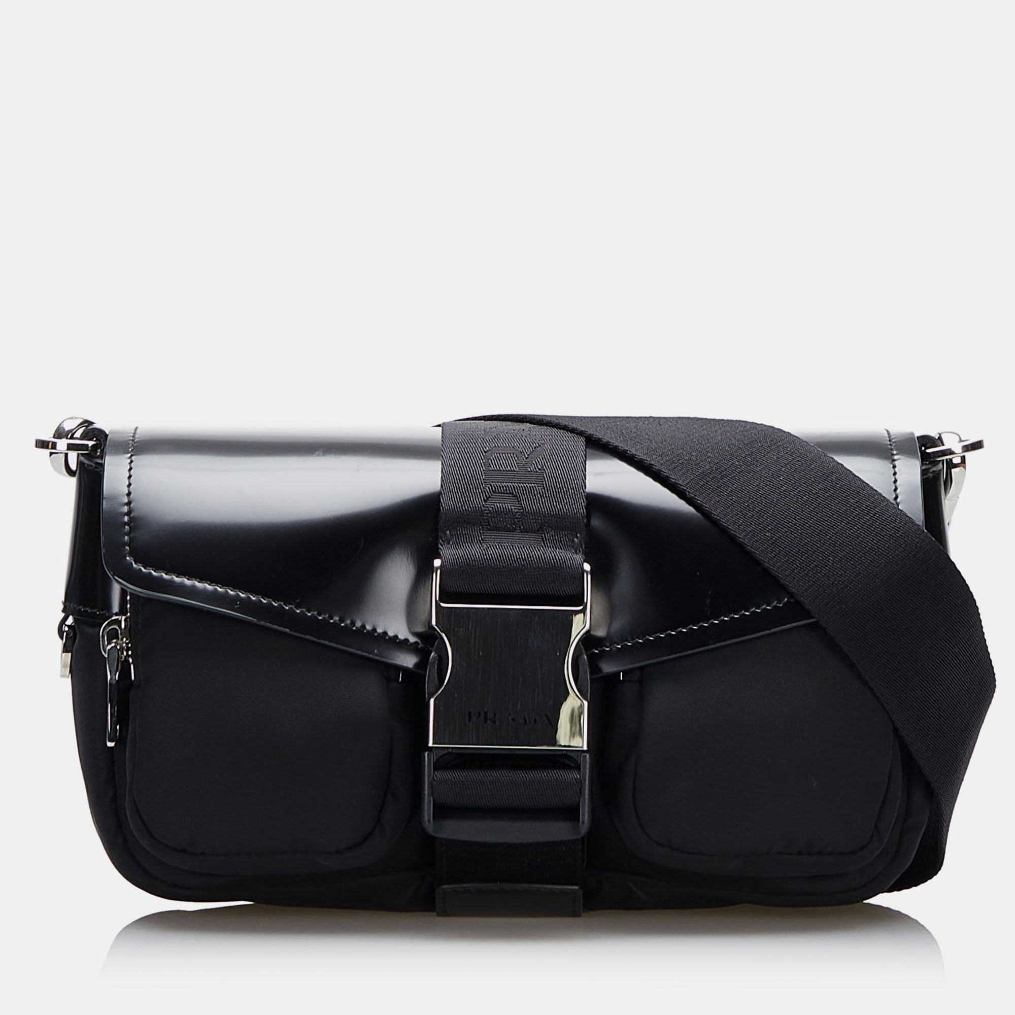 

Prada Black Re-Nylon & Spazzolato Pocket Crossbody