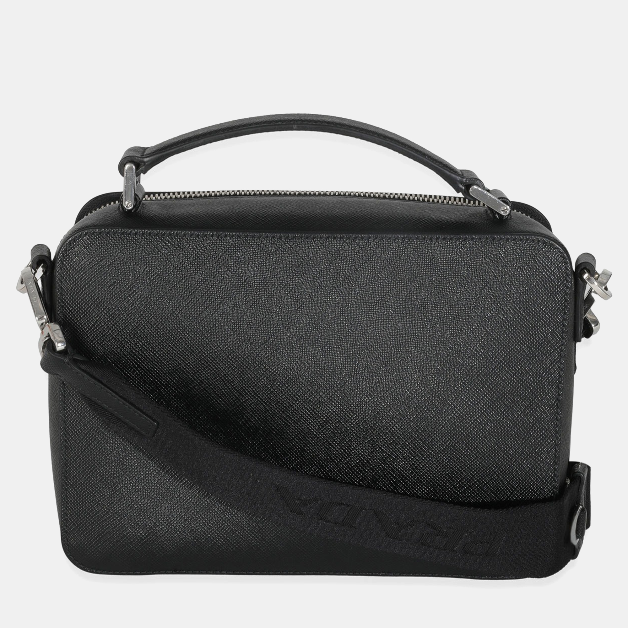 

Prada Black Saffiano Medium Brique Crossbody Bag