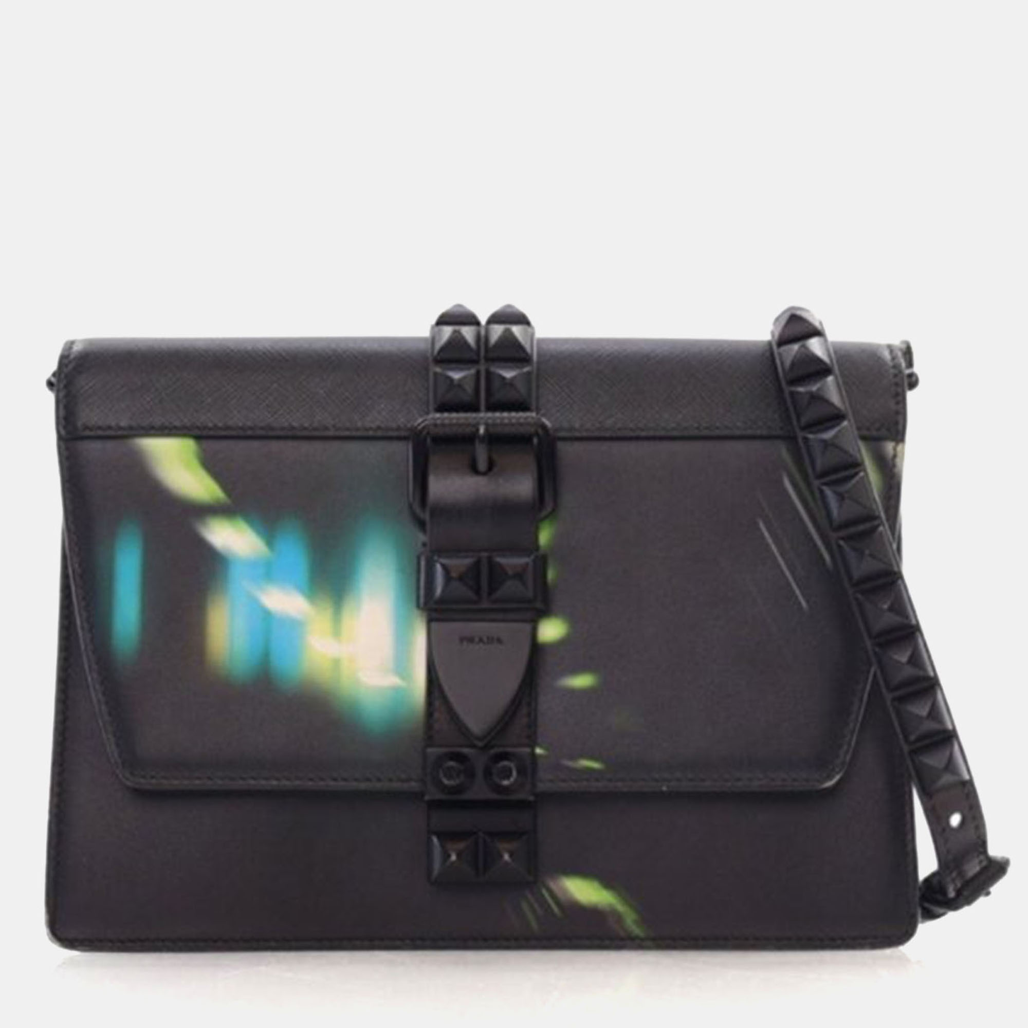 

Prada Saffiano City Lights Elektra Shoulder Bag, Black