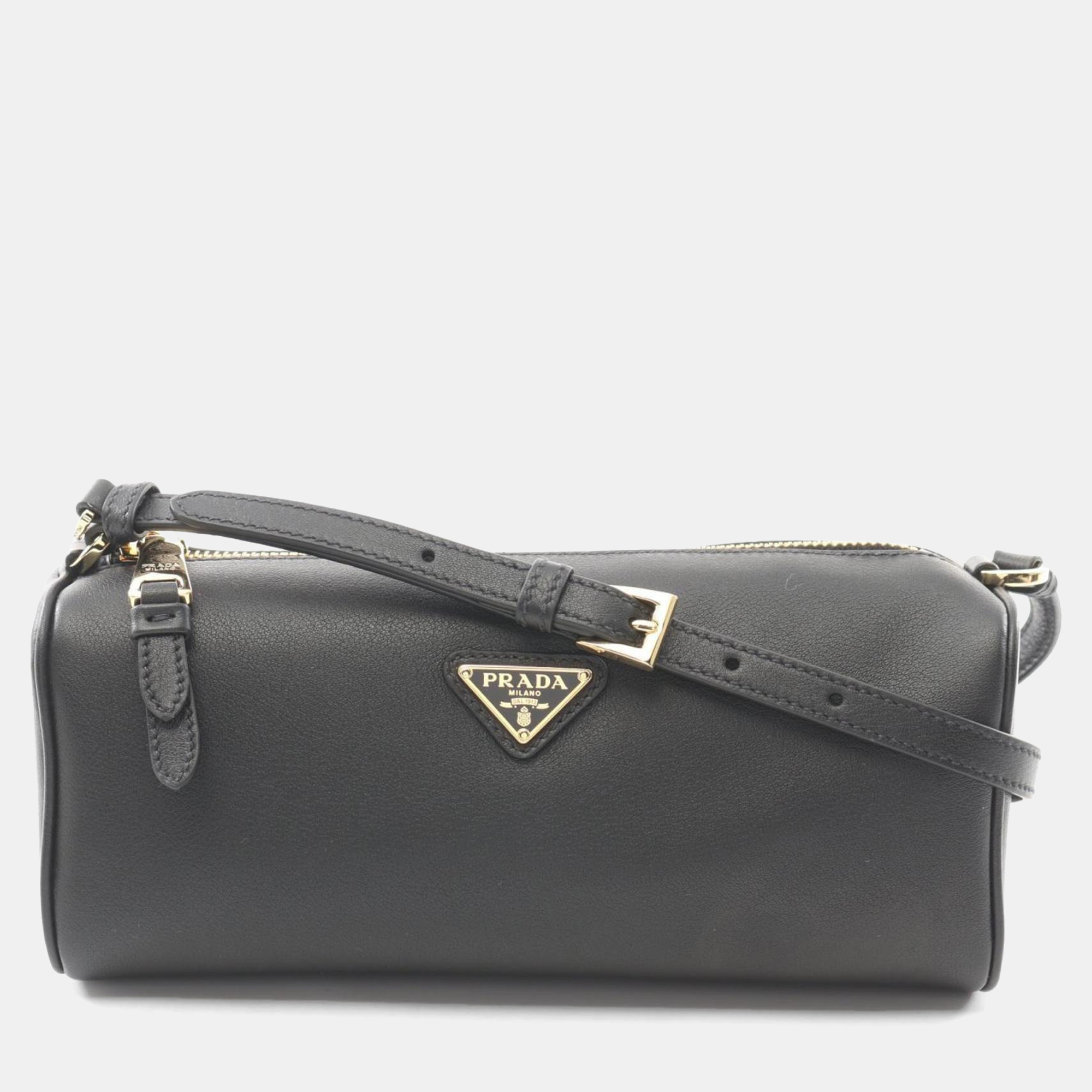 

Prada Sacca Shoulder Bag Leather Women'S Black