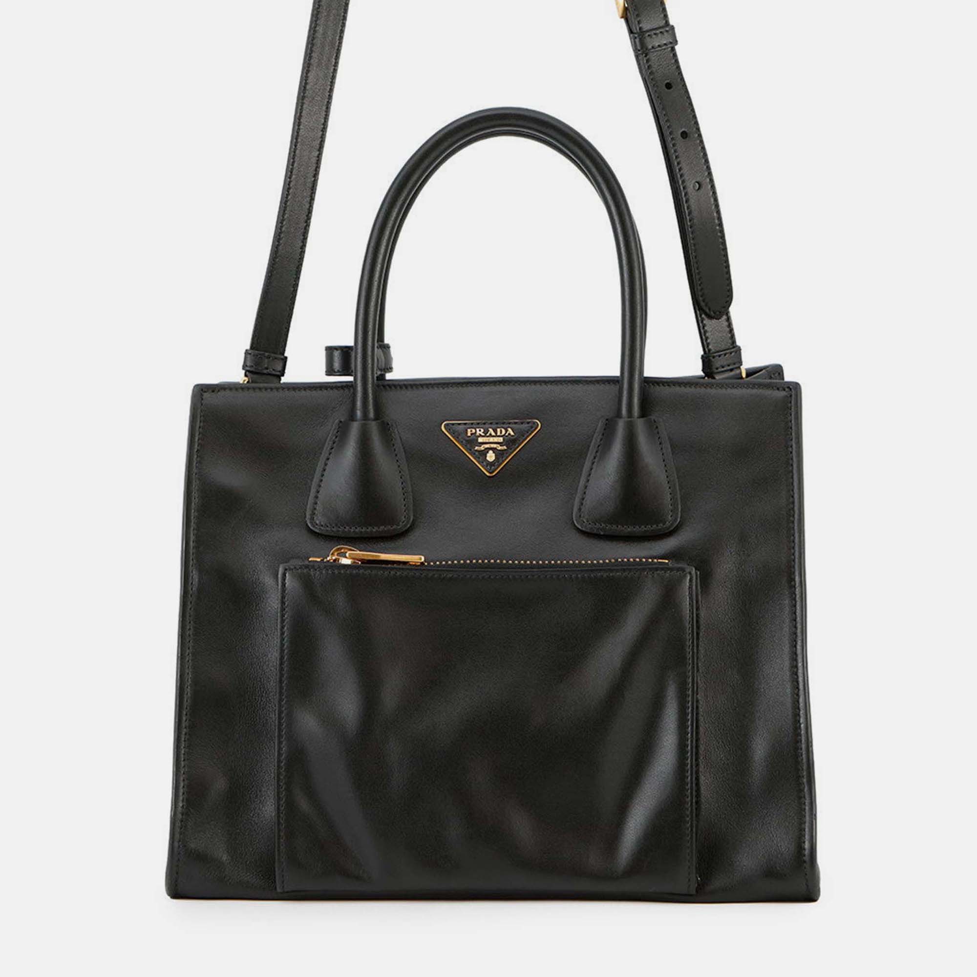 

Prada 2Way Handbag Black Leather