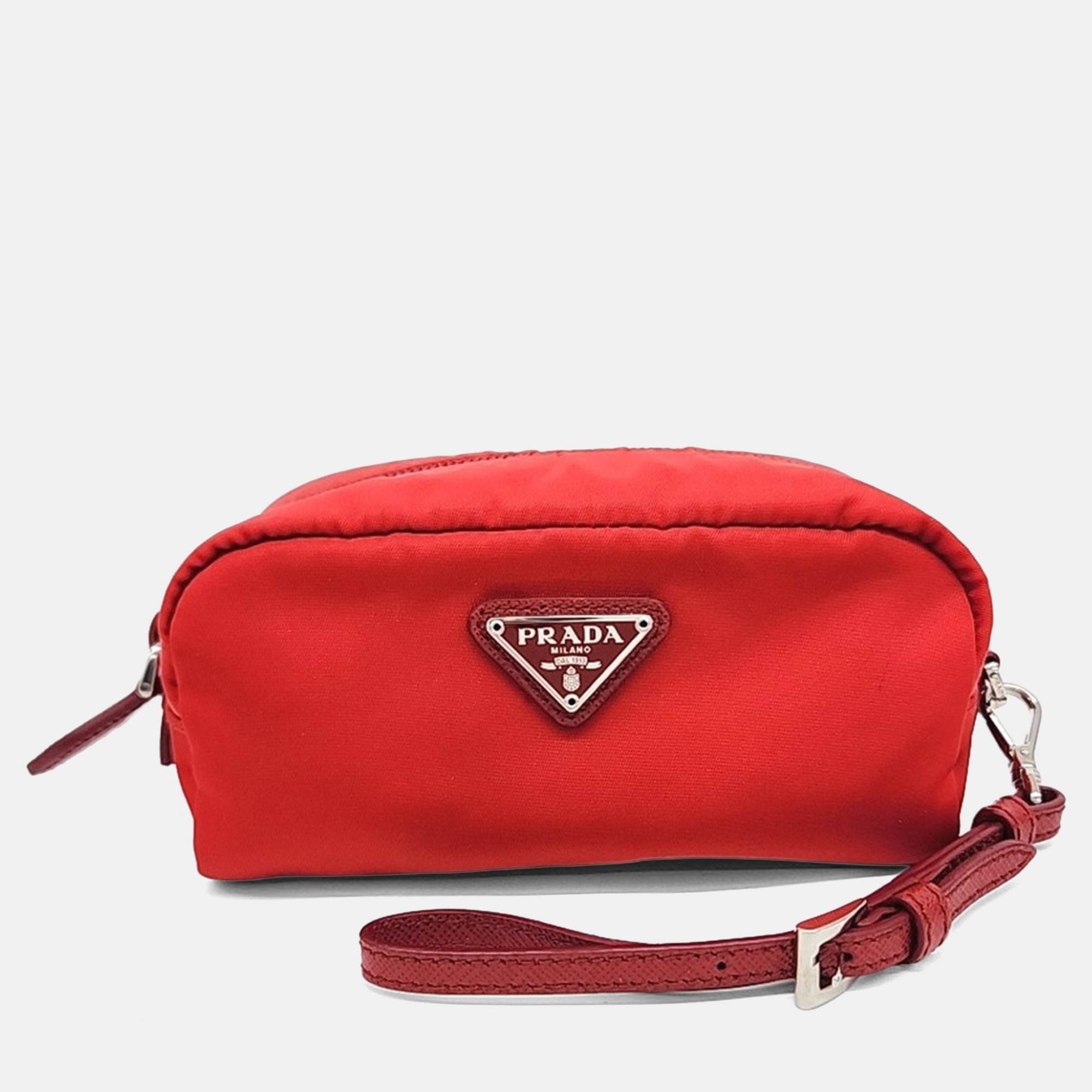 

Prada Red Nylon fabric pouch