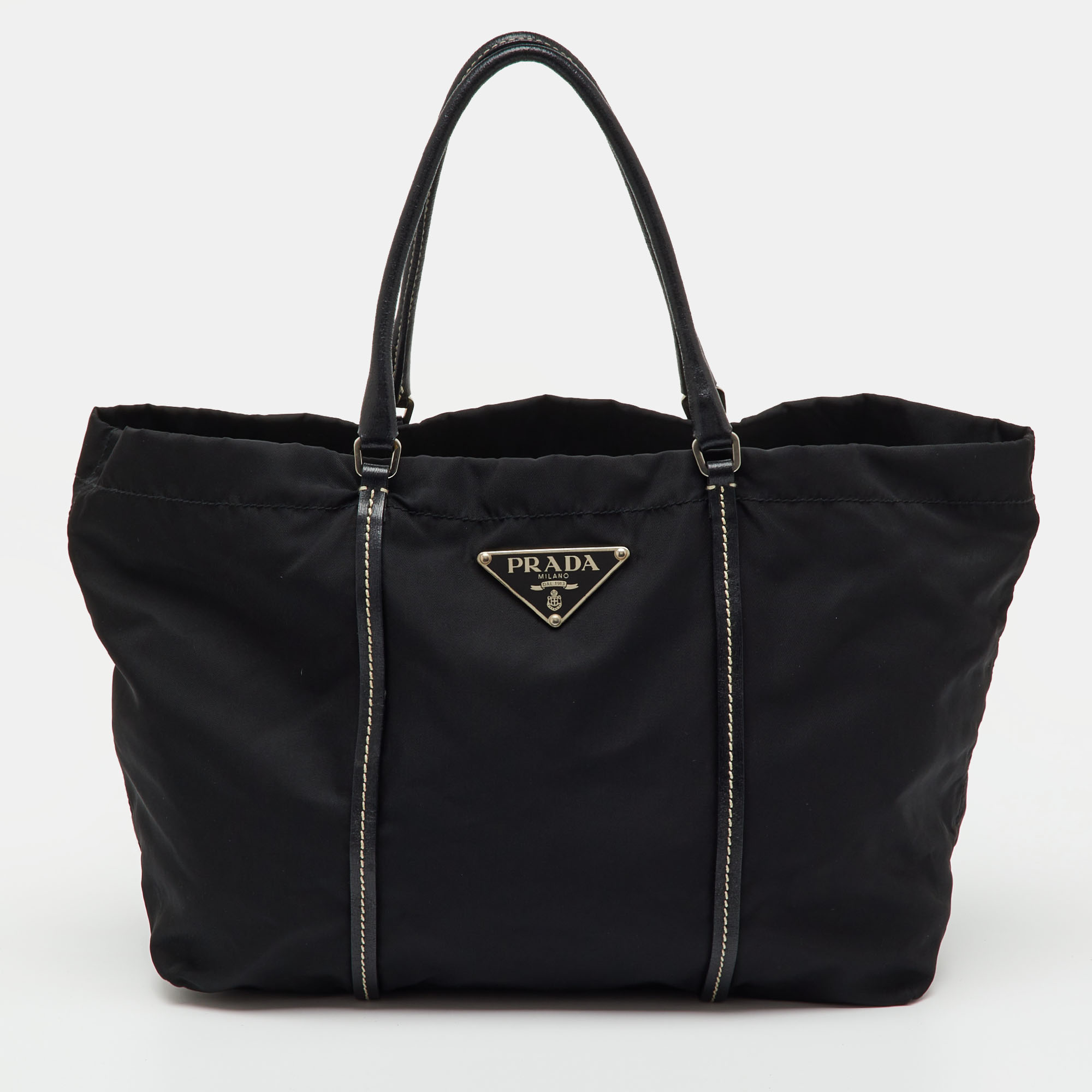 

Prada Black Leather and Re-Nylon Tote