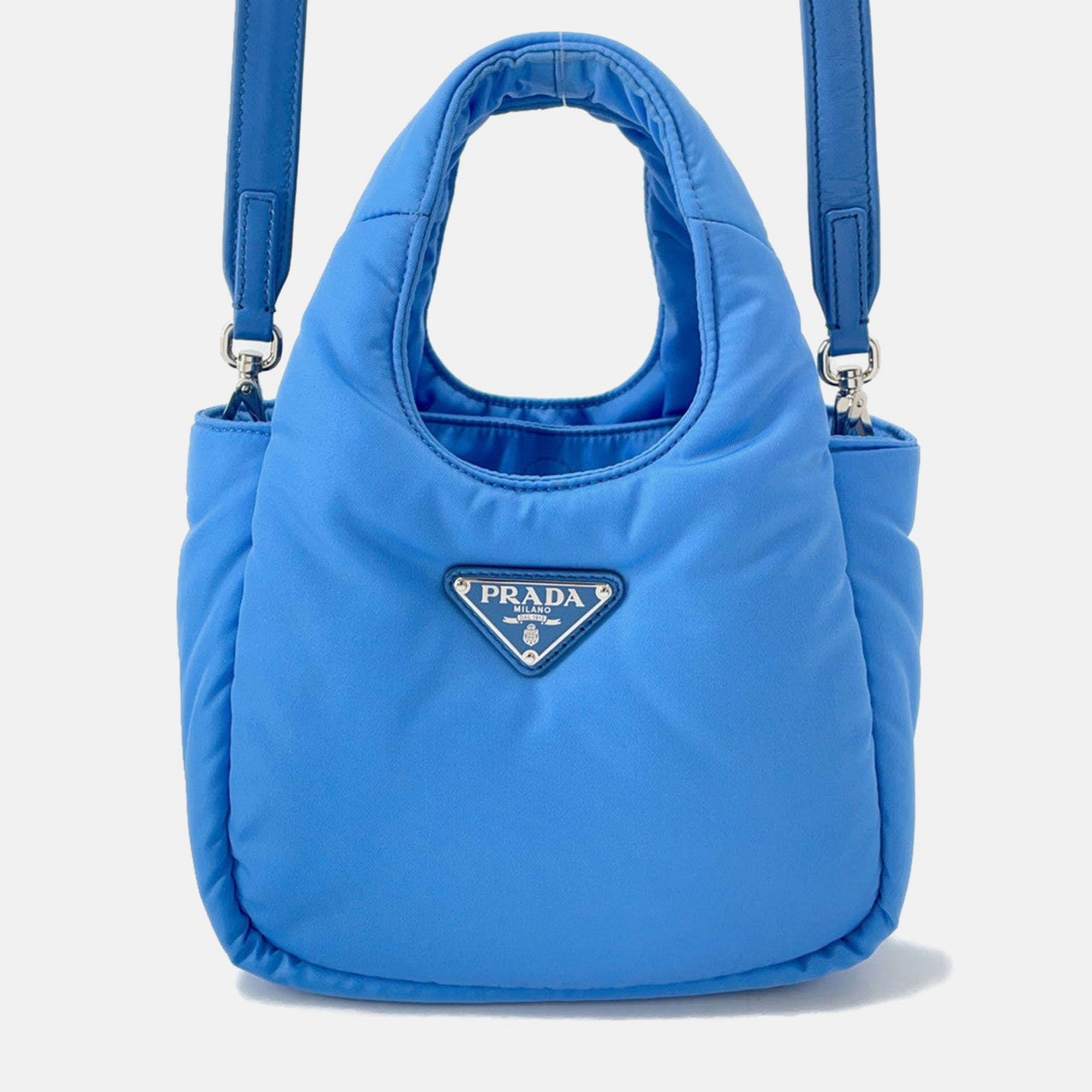 

Prada Padded Re-Nylon 2-Way Handbag Light Blue Nylon