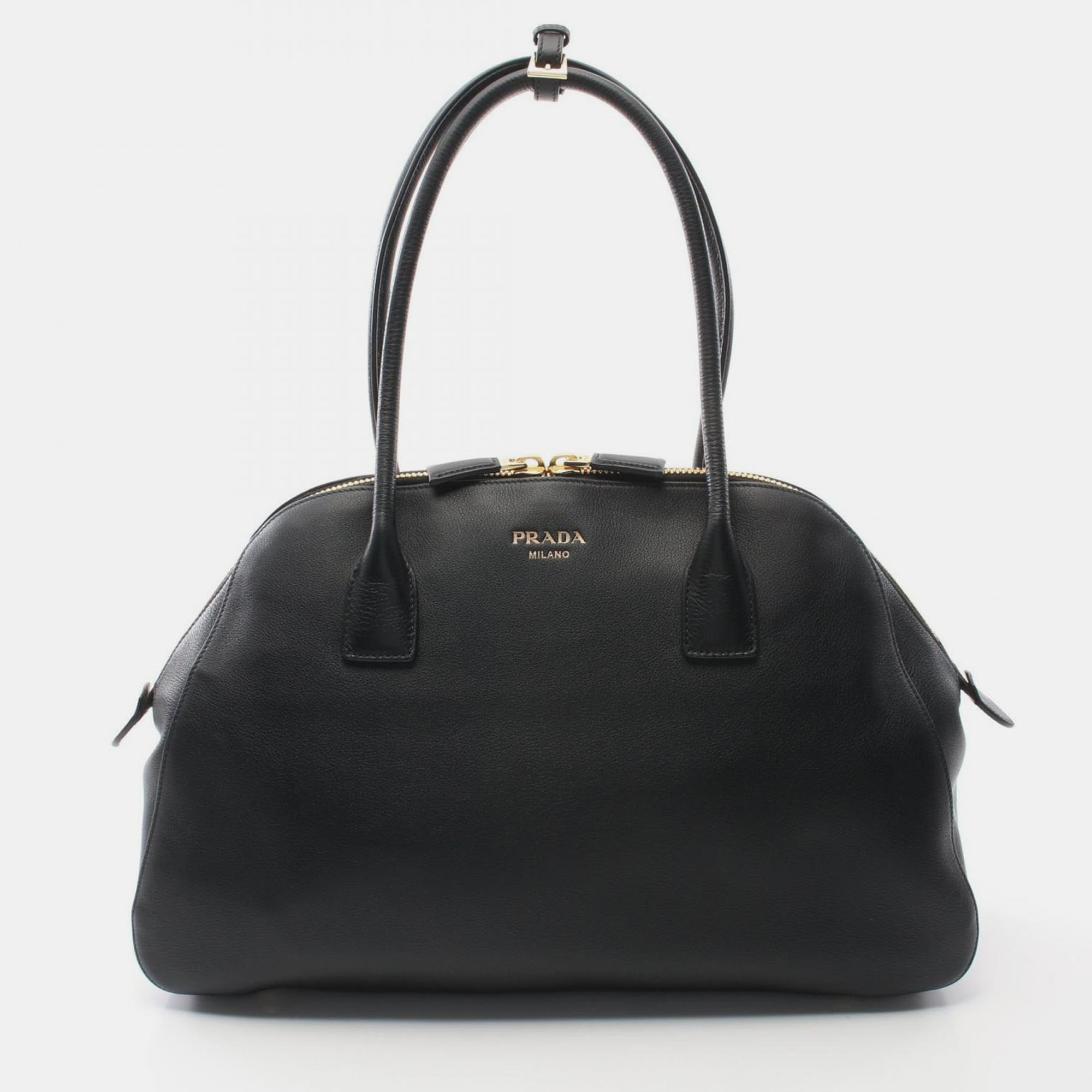 Pre-owned Prada Soft Grain Black Leather Tote Bag