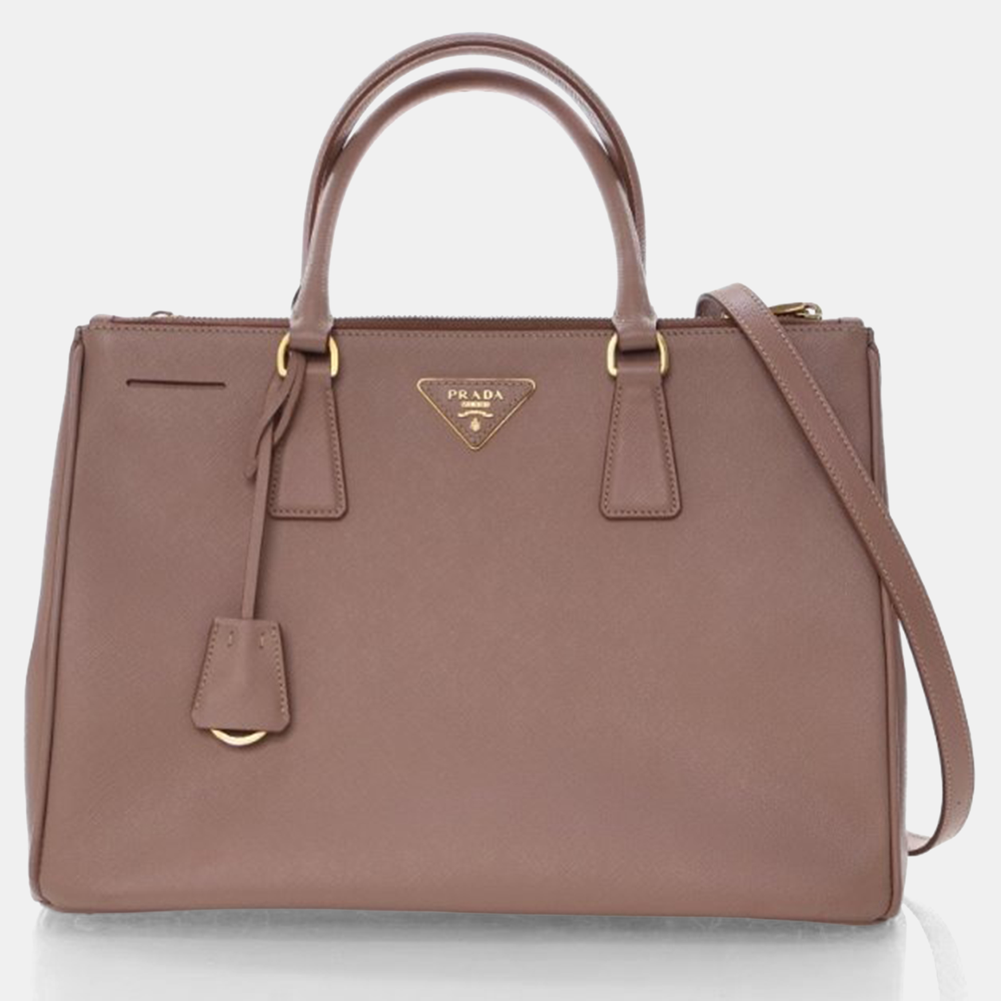 Pre-owned Prada Medium Saffiano Galleria Tote In Brown