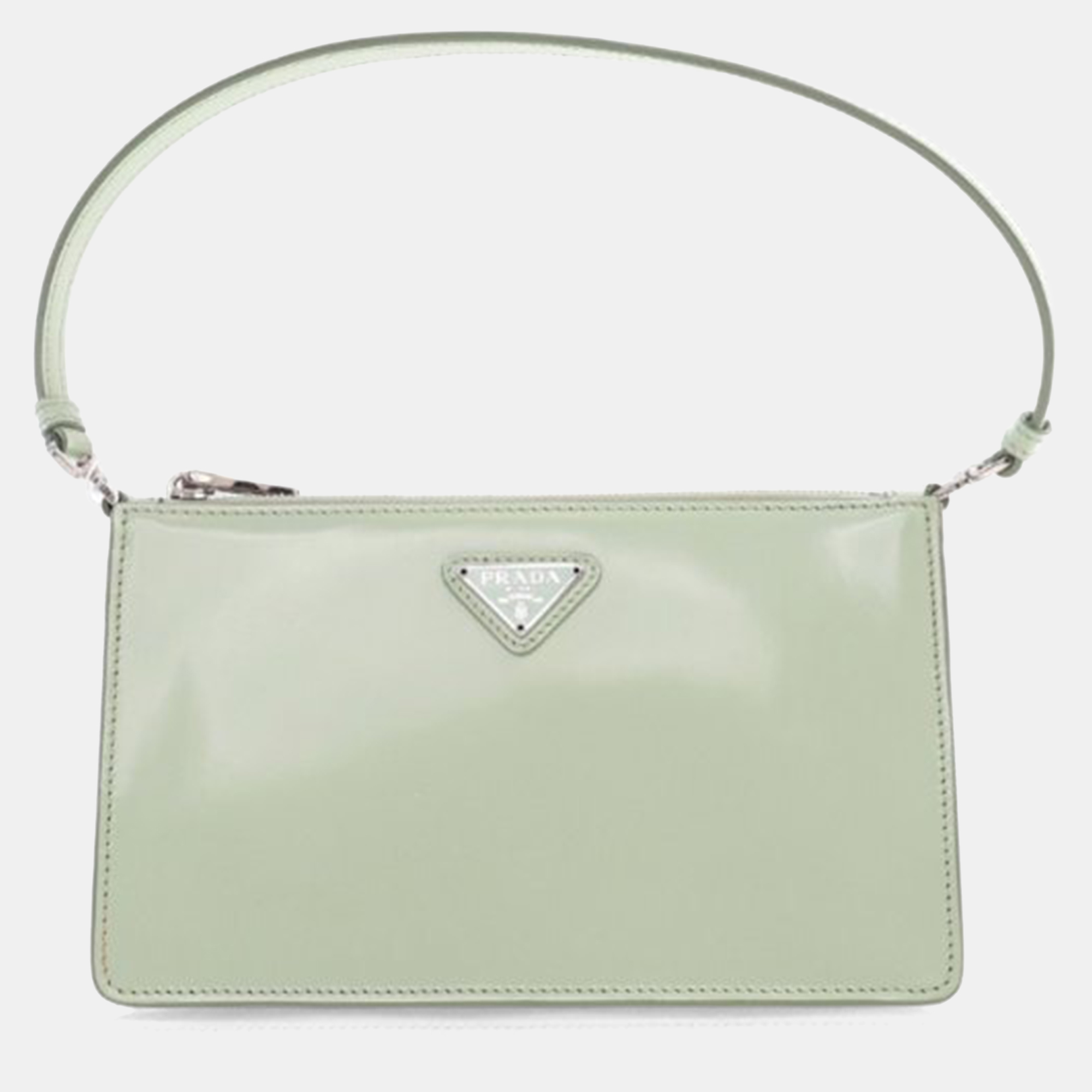 PRADA Pre-owned Mini Brushed Leather Spazzolato In Green