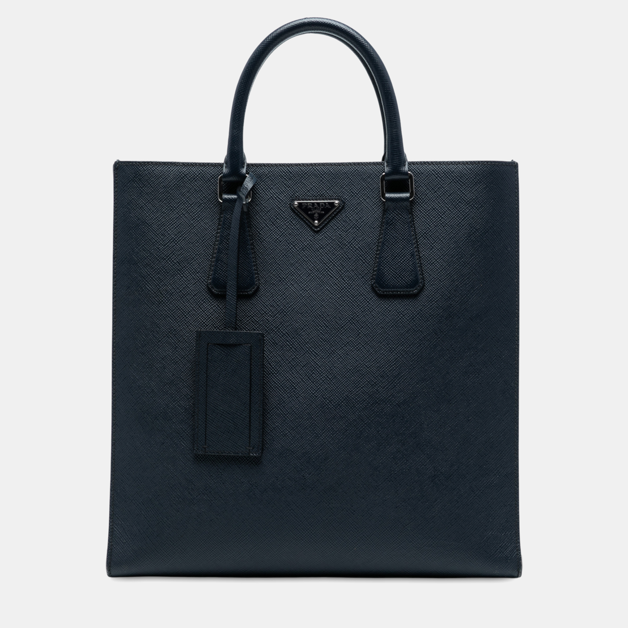 

Prada Navy Blue Saffiano North South Tote