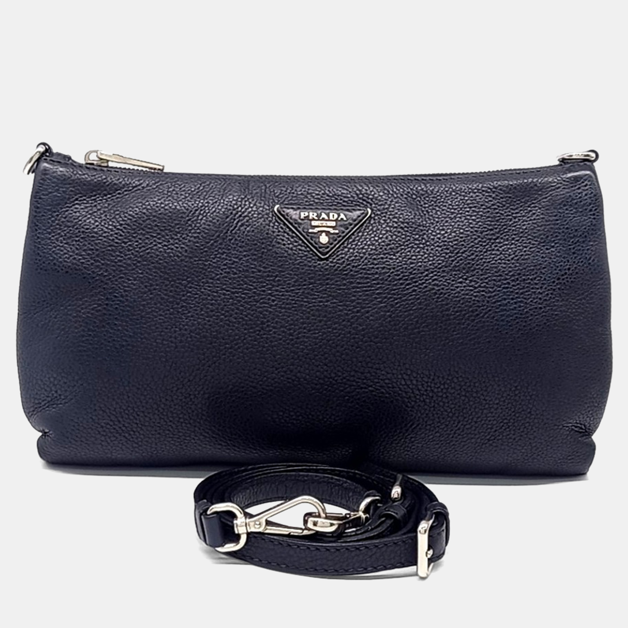

Prada Navy Blue Leather Vitello Crossbody Bag