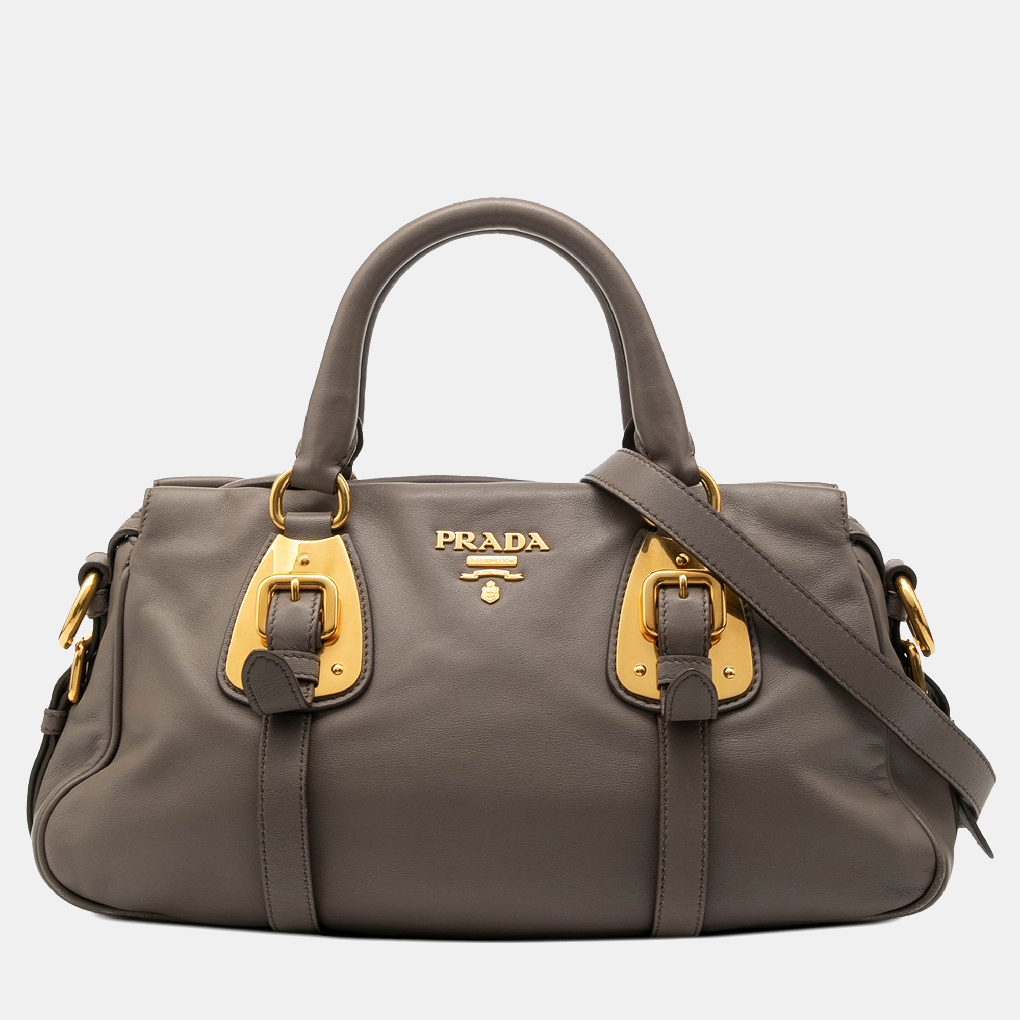

Prada Grey Soft Calfskin Shopping Satchel