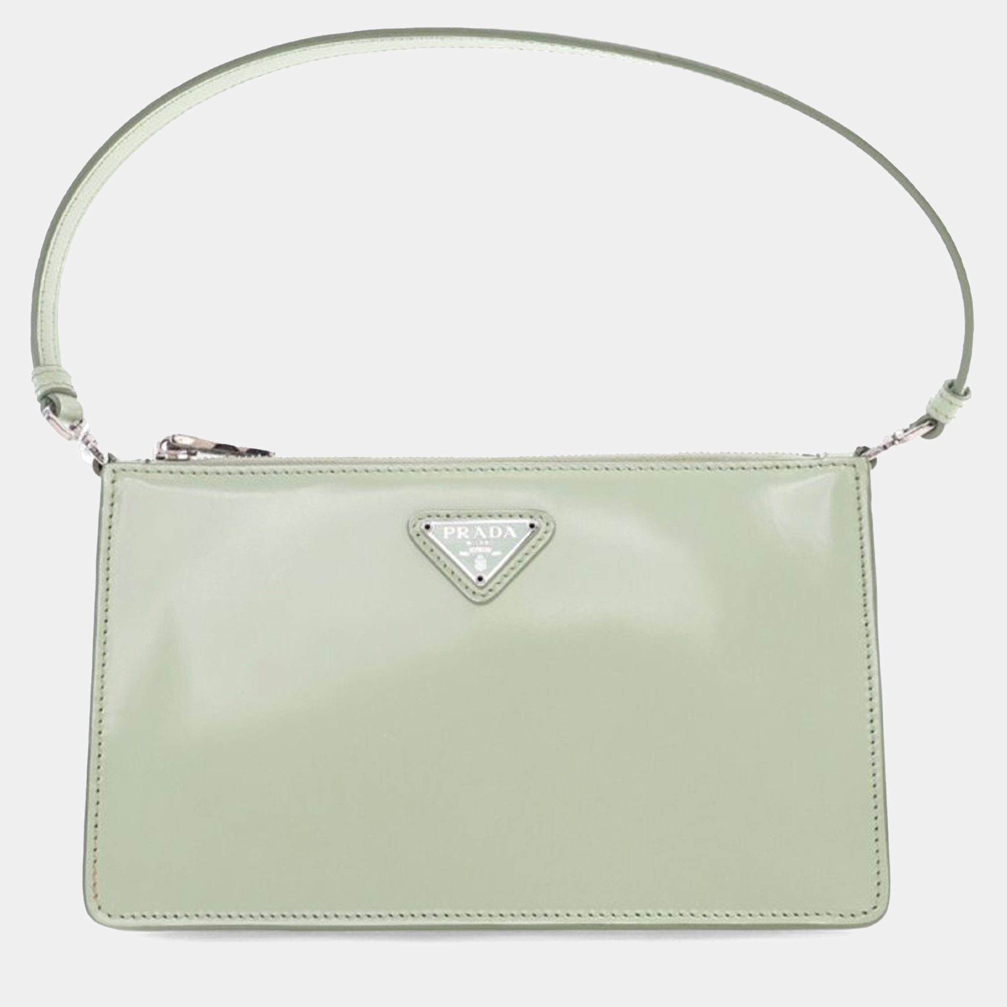 

Prada Green Brushed Leather Shoulder Bag