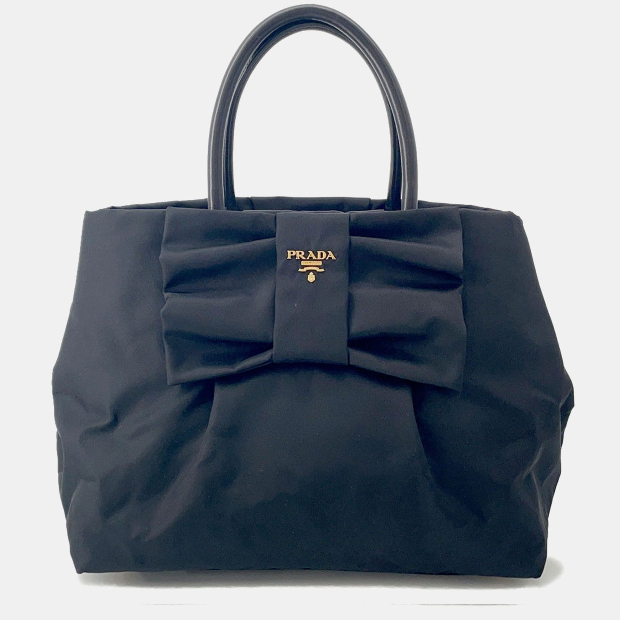 PRADA Pre-owned Ribbon Tote Bag Black Nylon