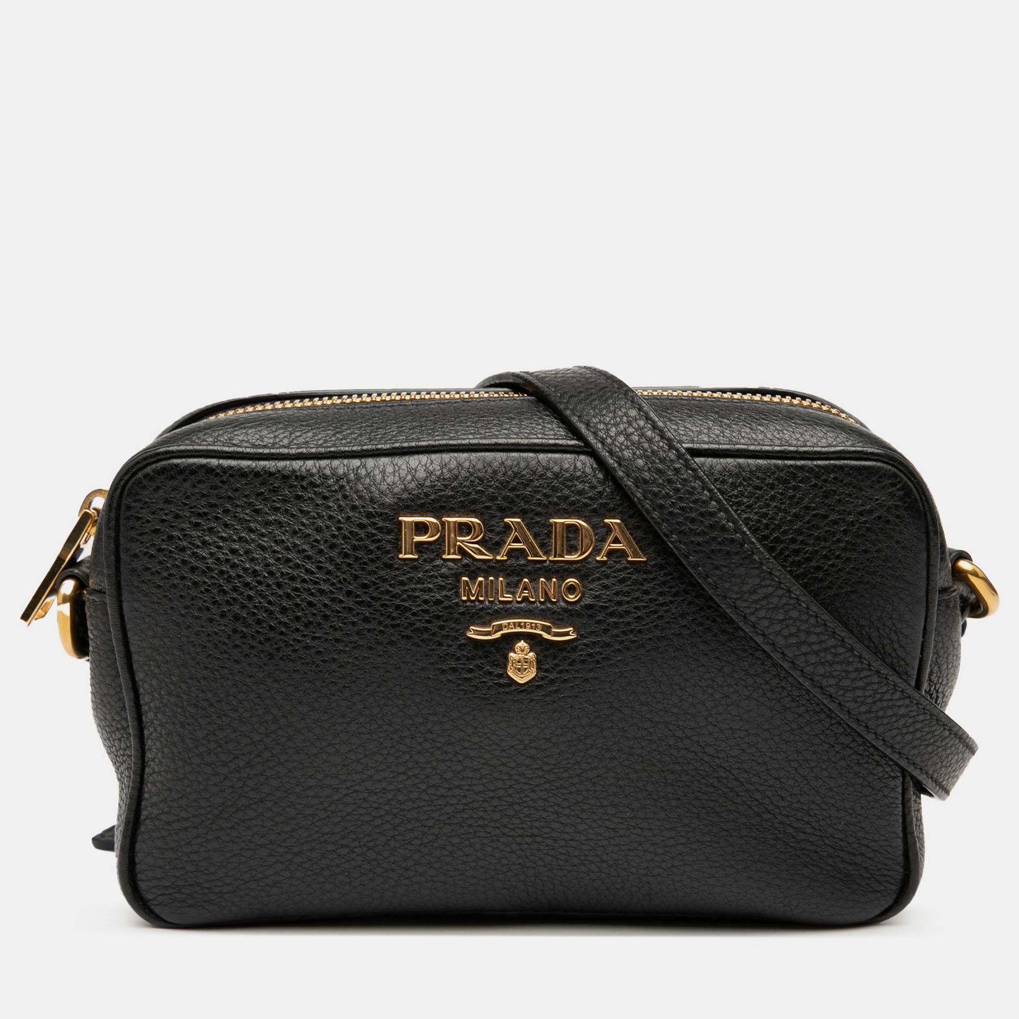

Prada Black Vitello Daino Camera Bag