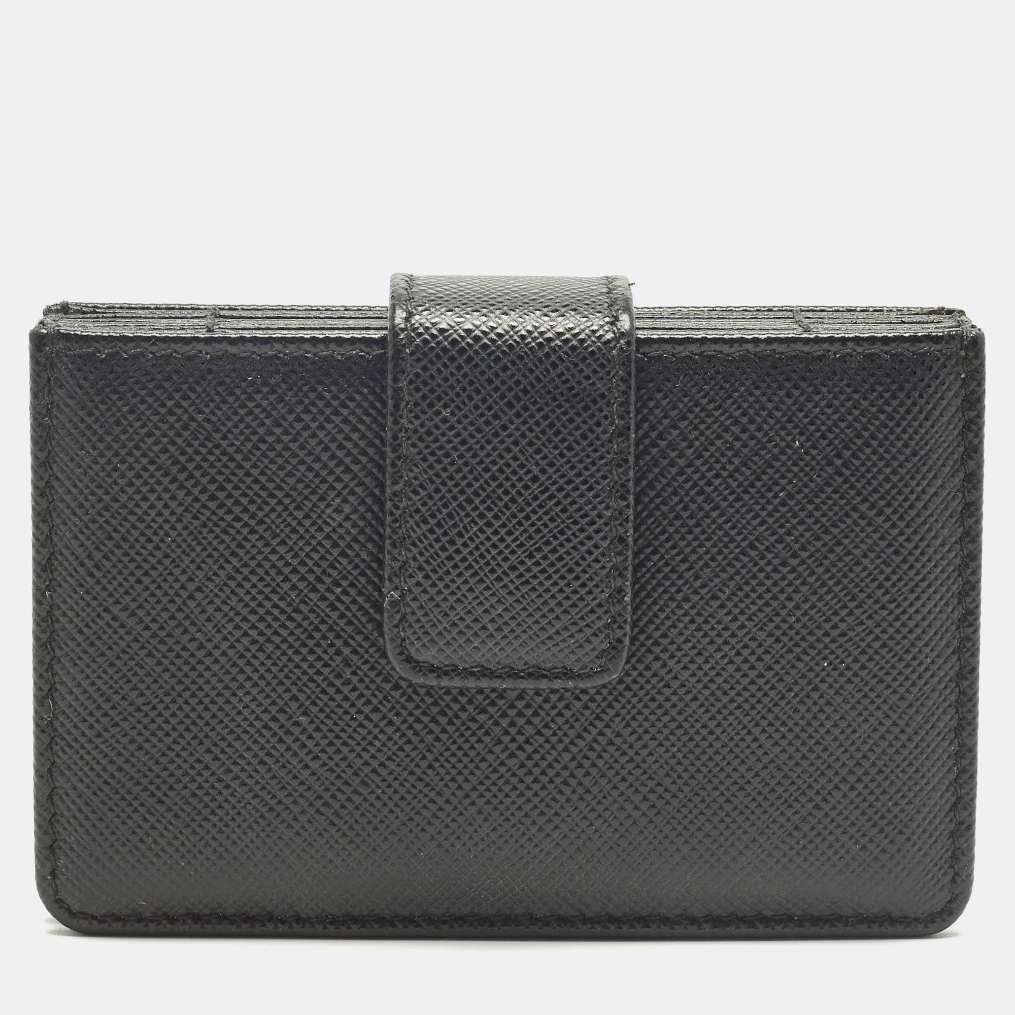 

Prada Accordian Black Saffiano Leather Card Case