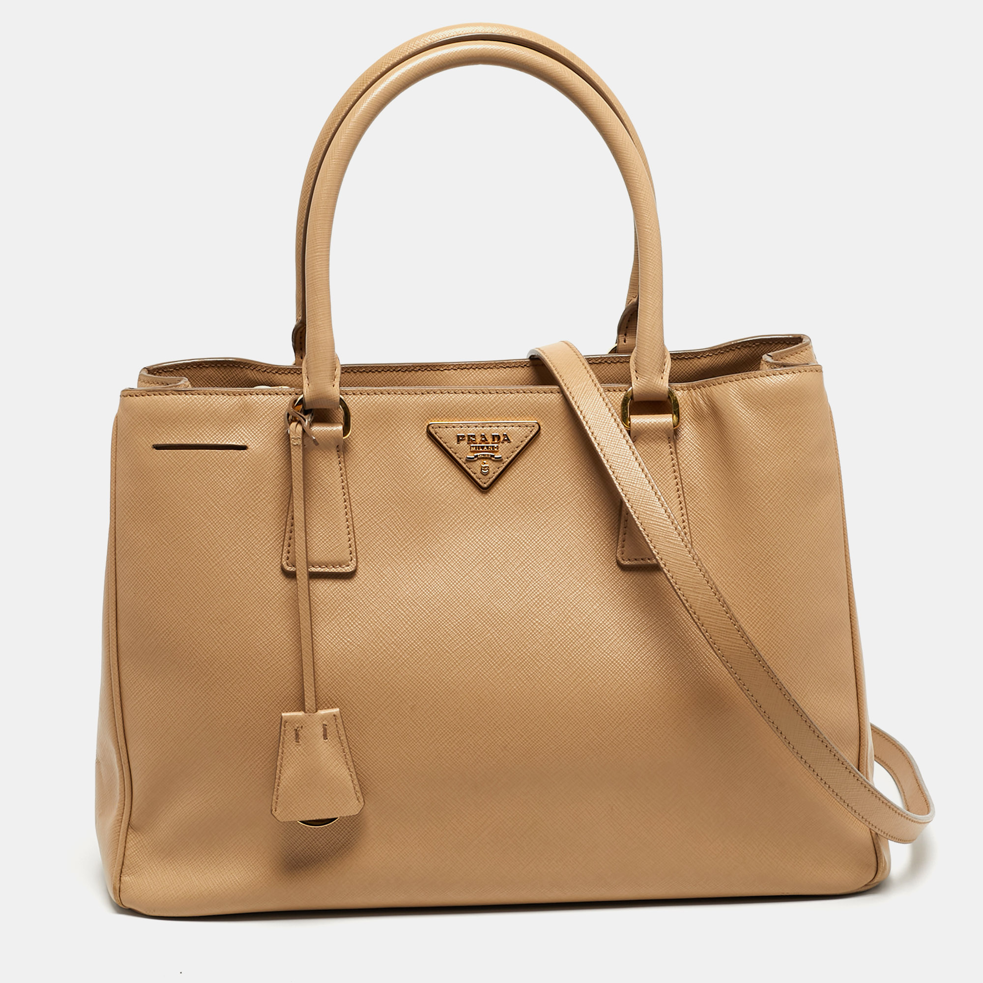 

Prada Open  Beige Saffiano Leather Tote