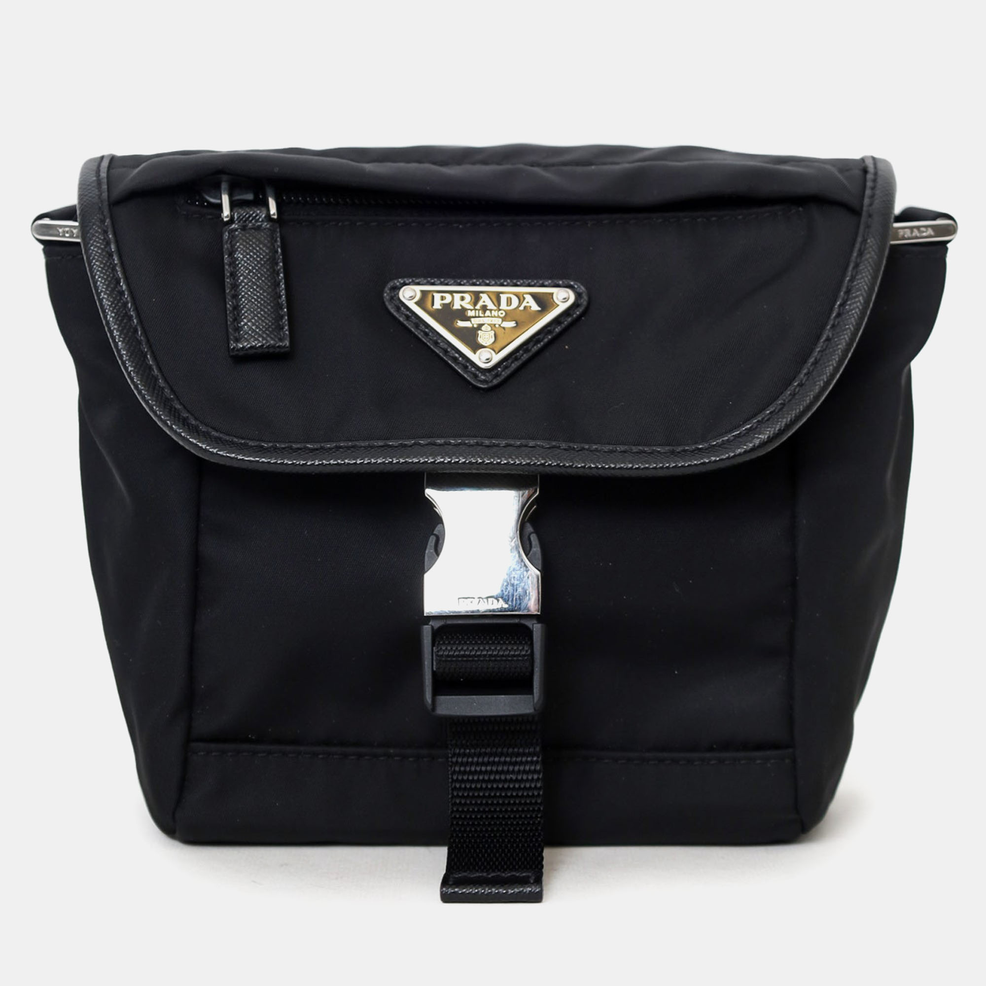 

Prada Black Re-Nylon and Saffiano Leather Small Shoulder Bag