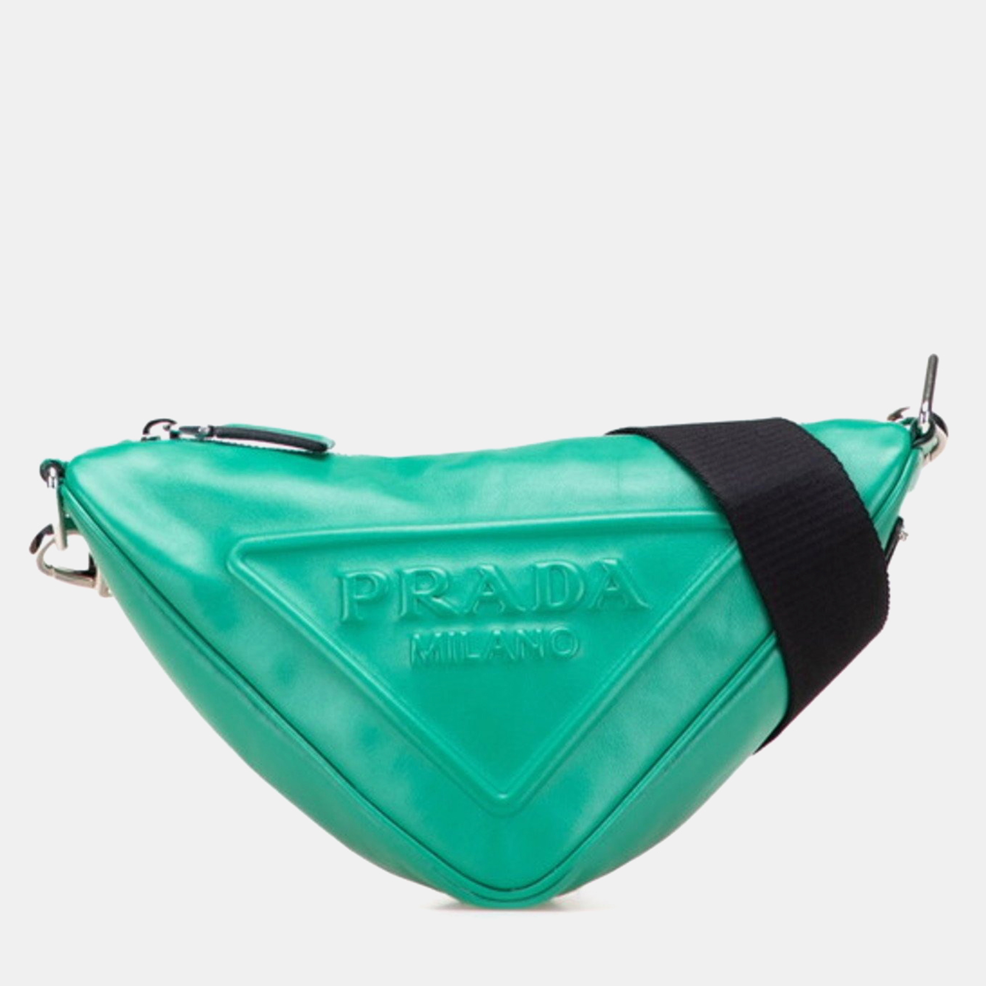 

Prada Triangle Crossbody Shoulder Bag Green Leather