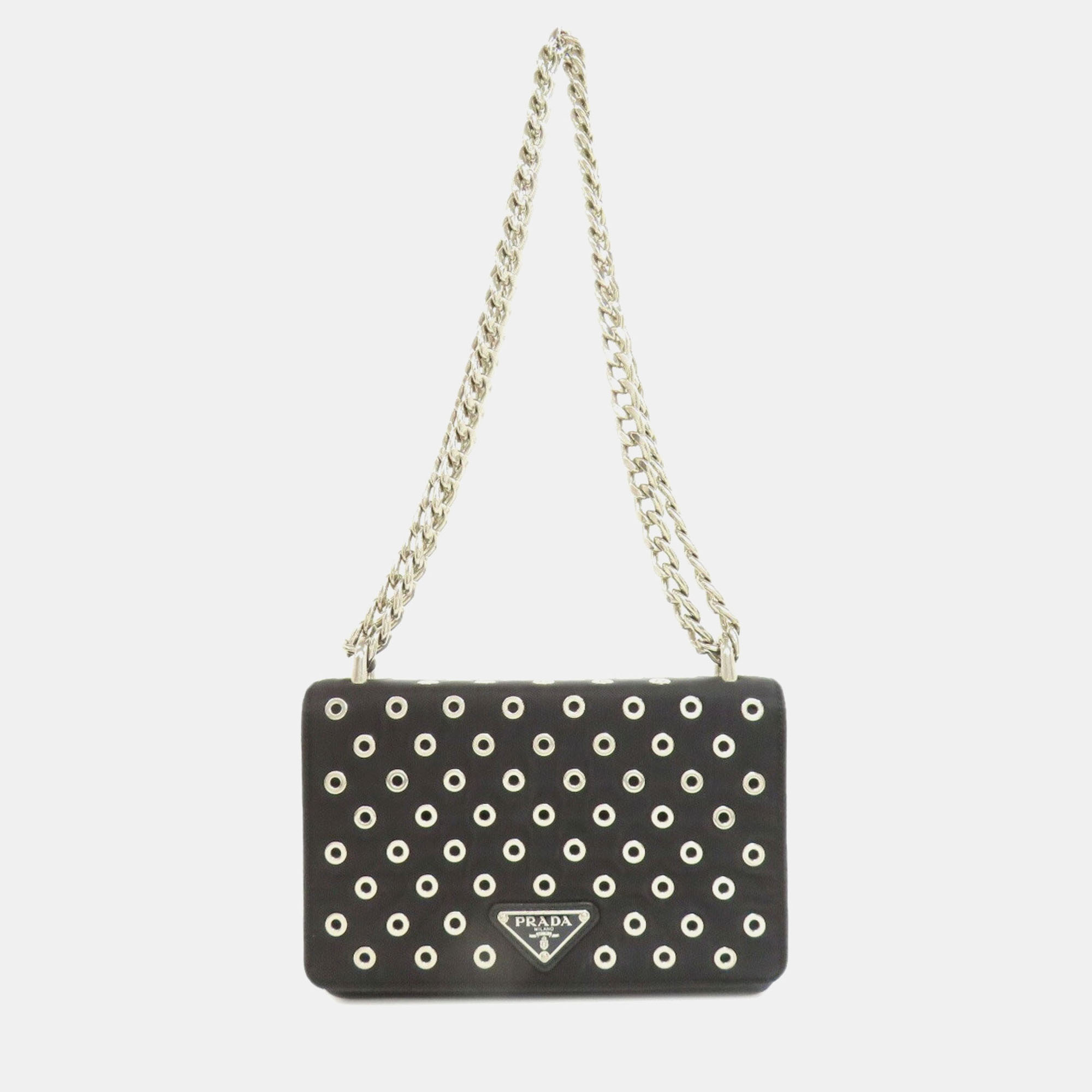 

Prada Chain Shoulder Bag Calf Leather, Black
