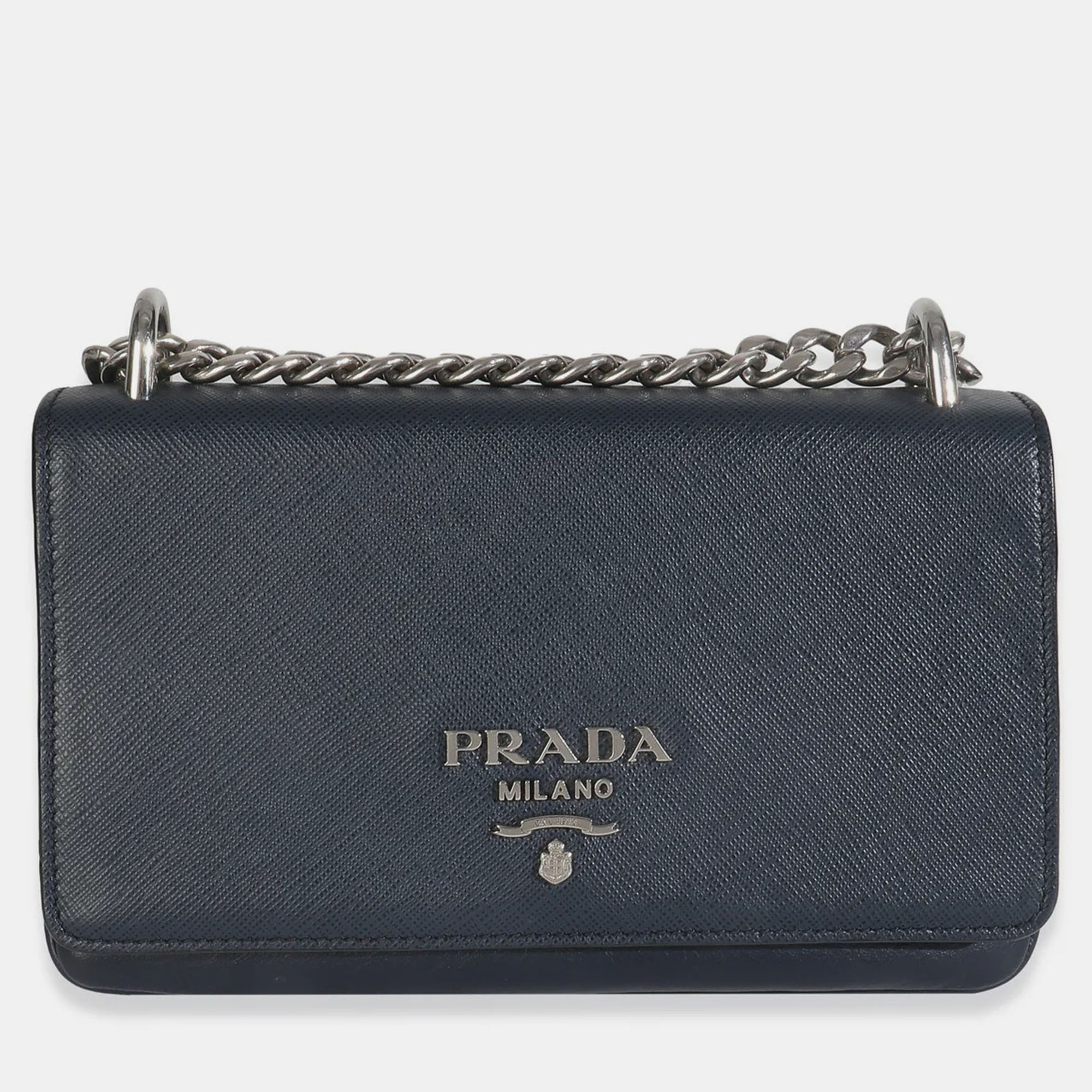 

Prada Bluette Saffiano Chain Shoulder Bag, Blue