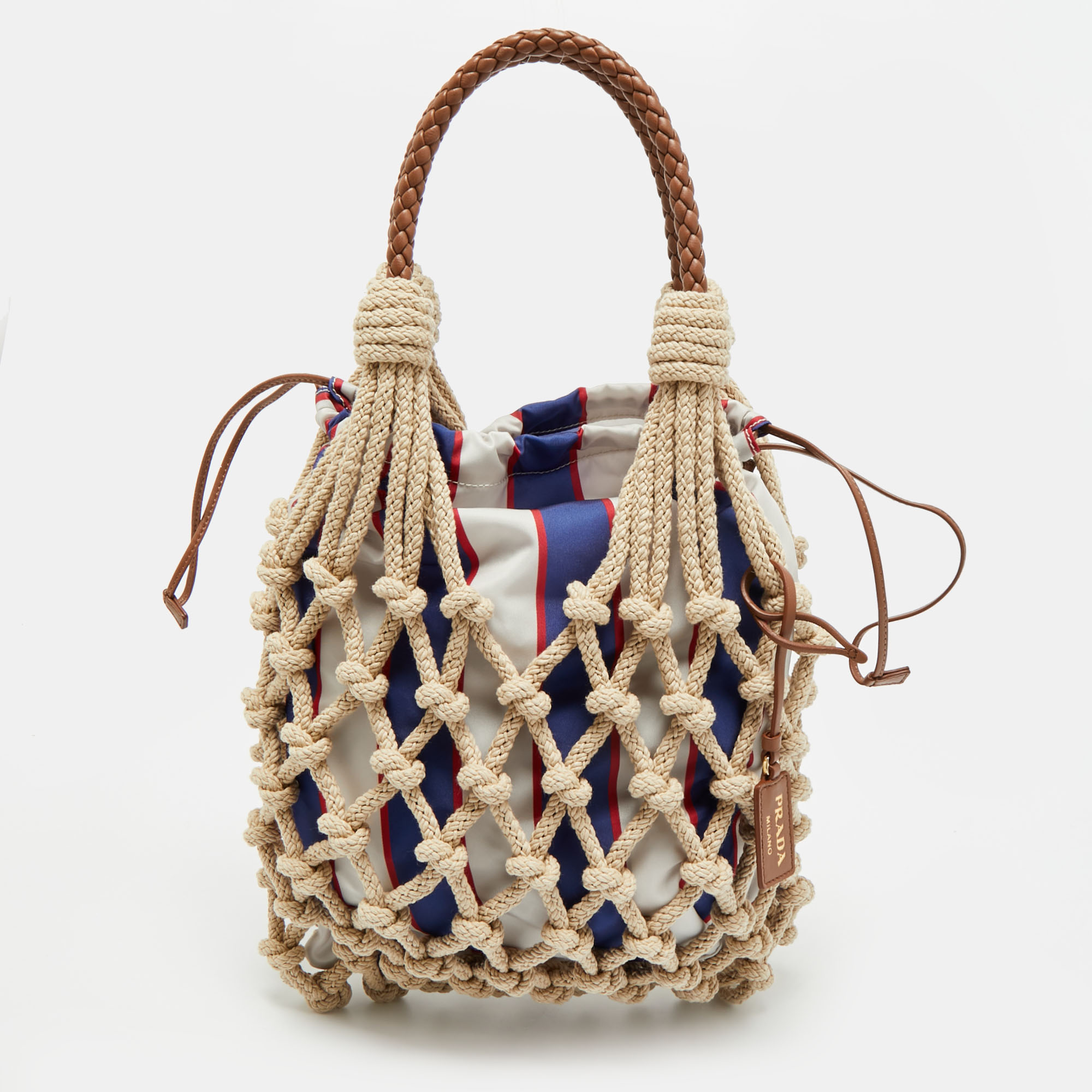 

Prada Noué  Beige/Brown Cord Fabric Bag