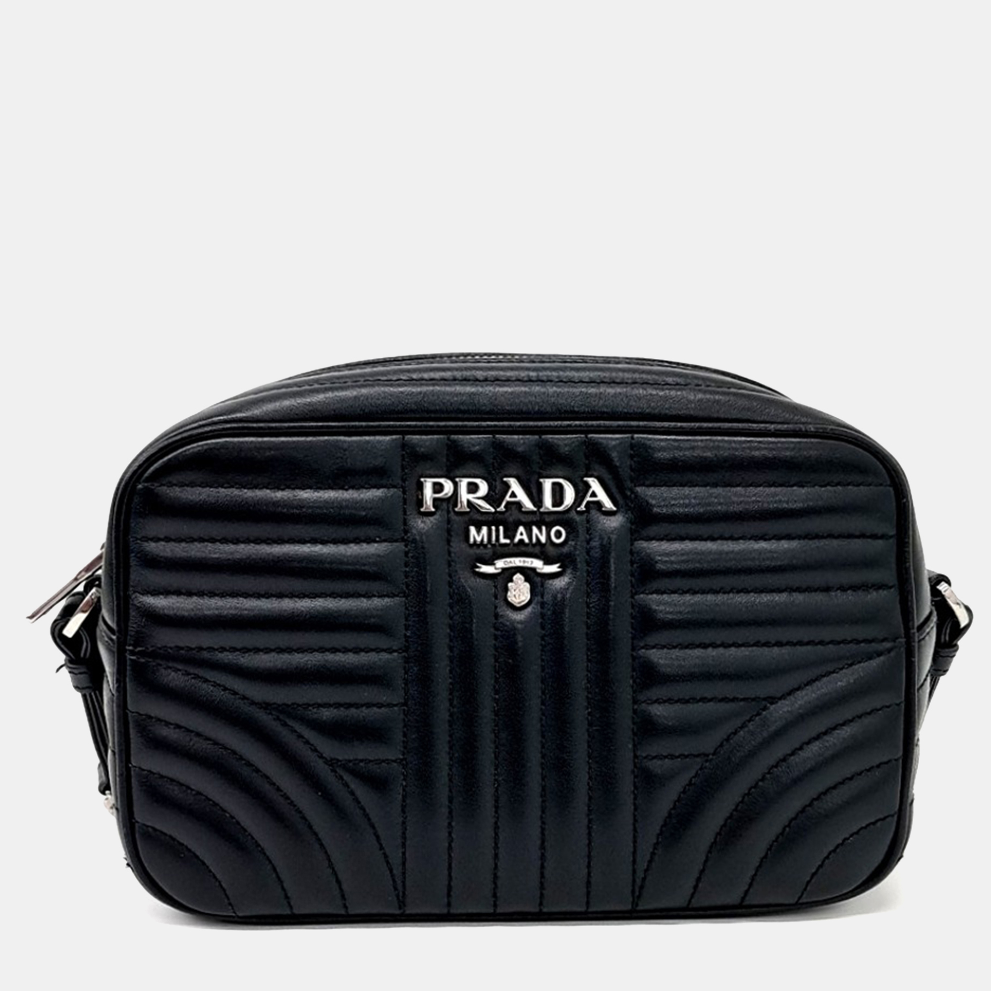 

Prada Black Leather Soft Calf Diagram Crossbody Bag