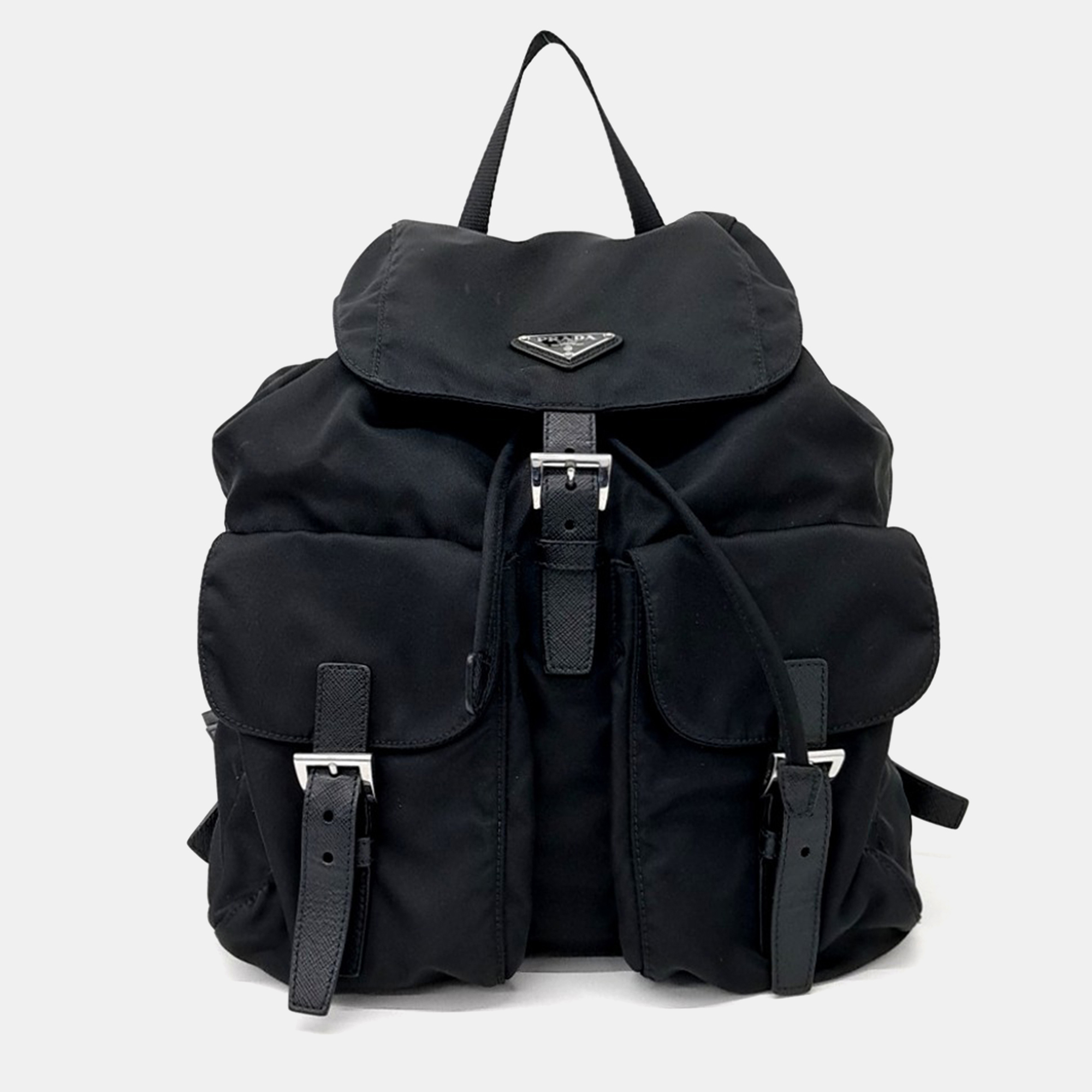 

Prada Black Nylon two-pocket backpack